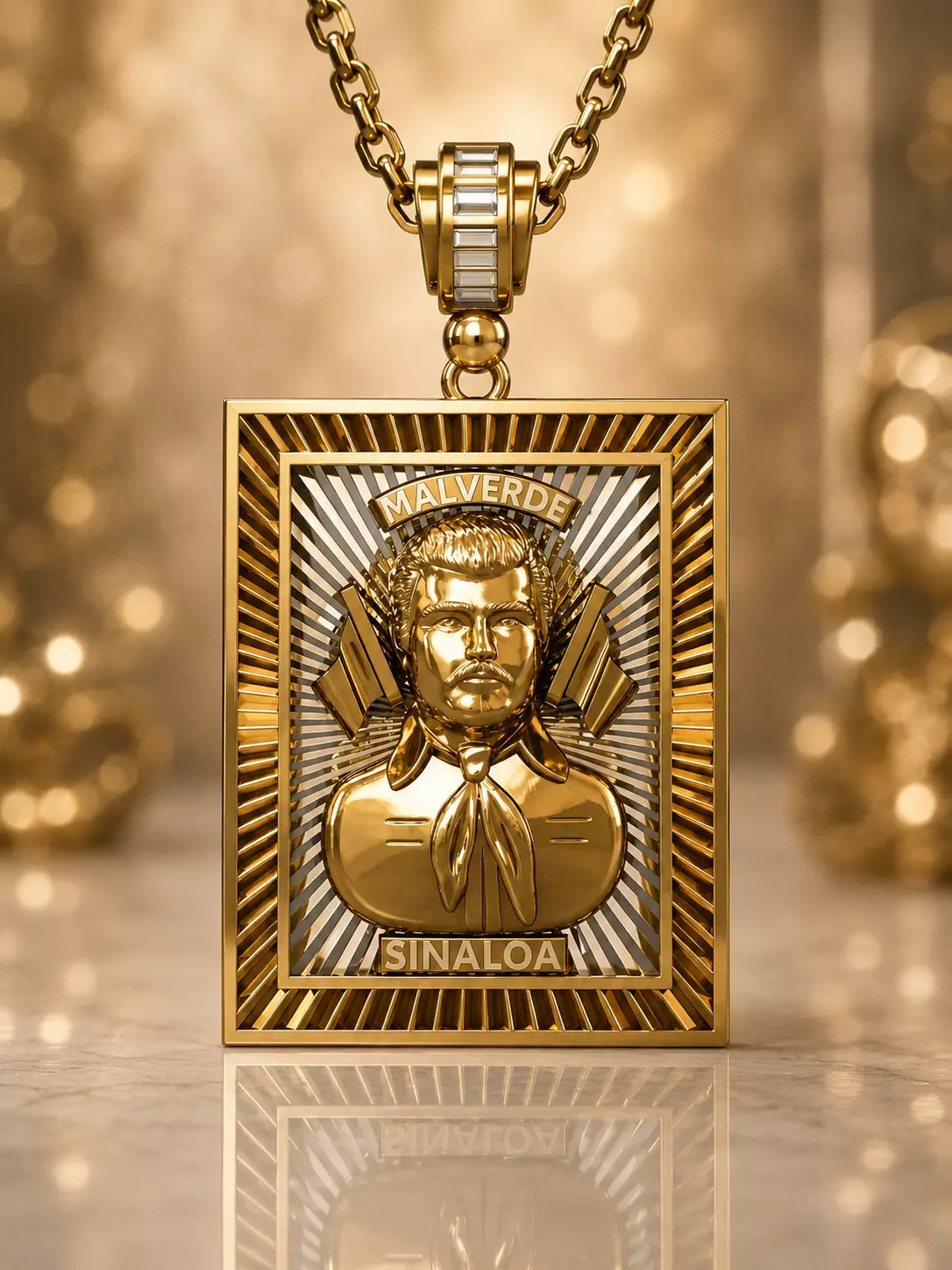Jesus Malverde Narco Saint Sinaloa Pendant Plain STL Model 3D