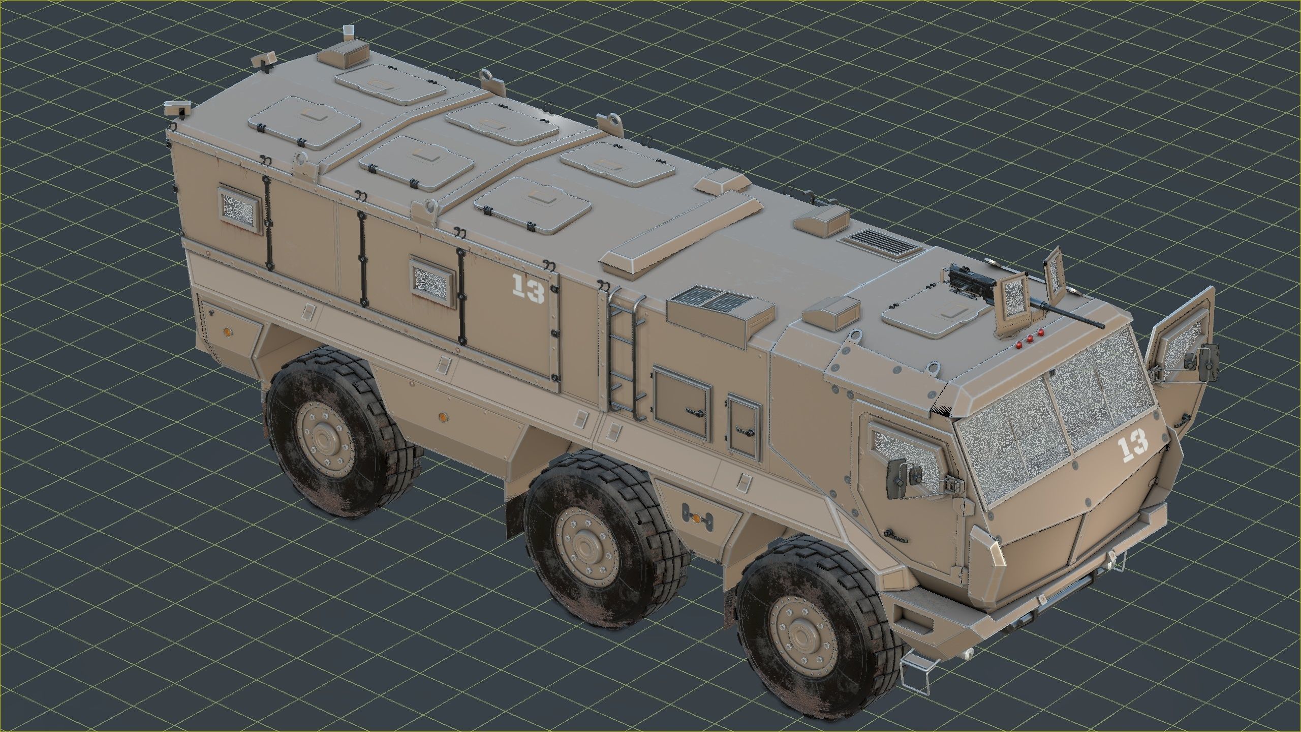 Kamaz - Typhoon Low-poly 3D model_7