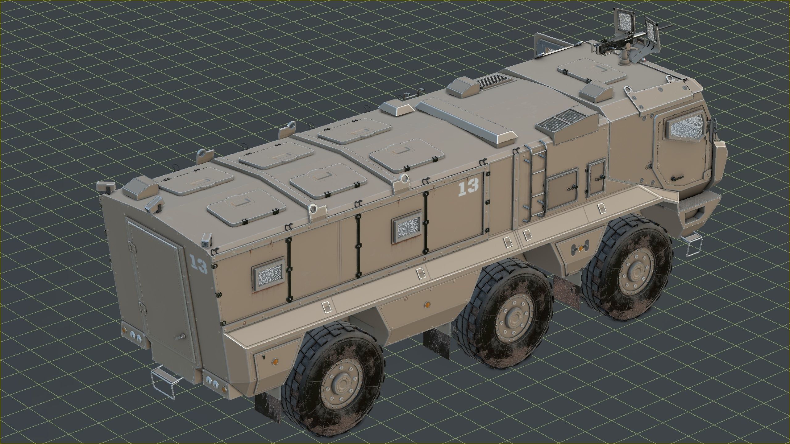 Kamaz - Typhoon Low-poly 3D model_4