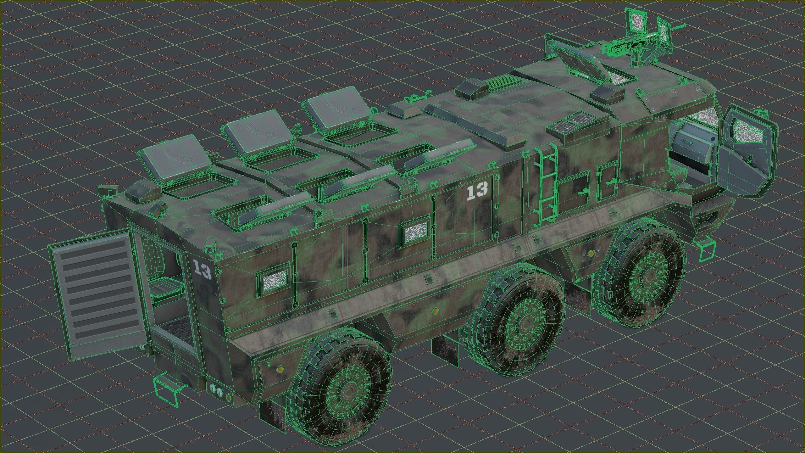 Kamaz - Typhoon Low-poly 3D model_3