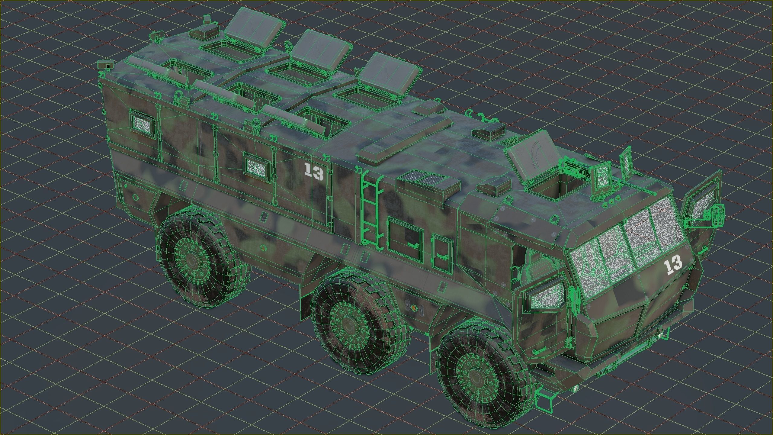 Kamaz - Typhoon Low-poly 3D model_6