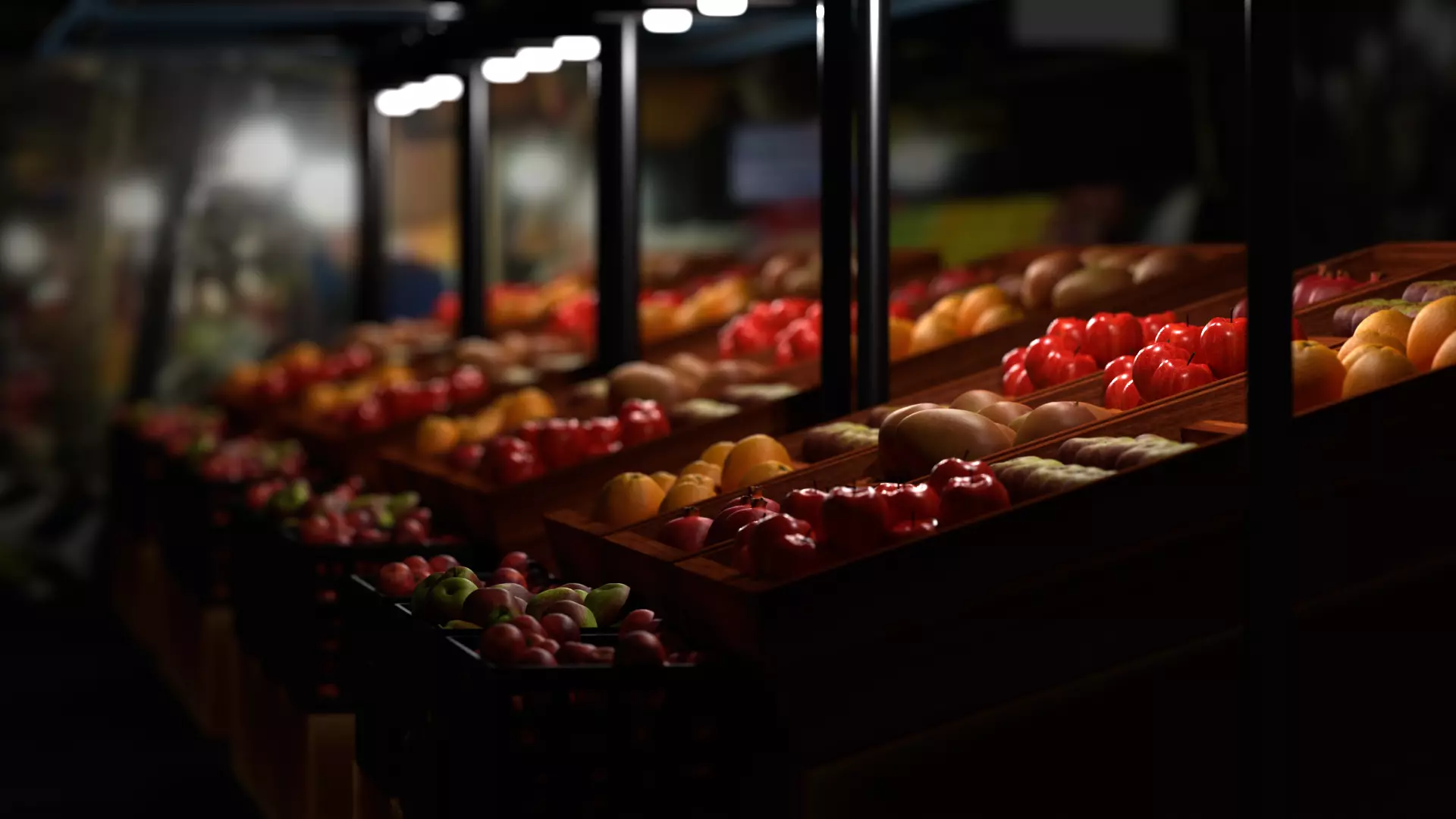 Realistic Fruit Market Low-poly 3D model