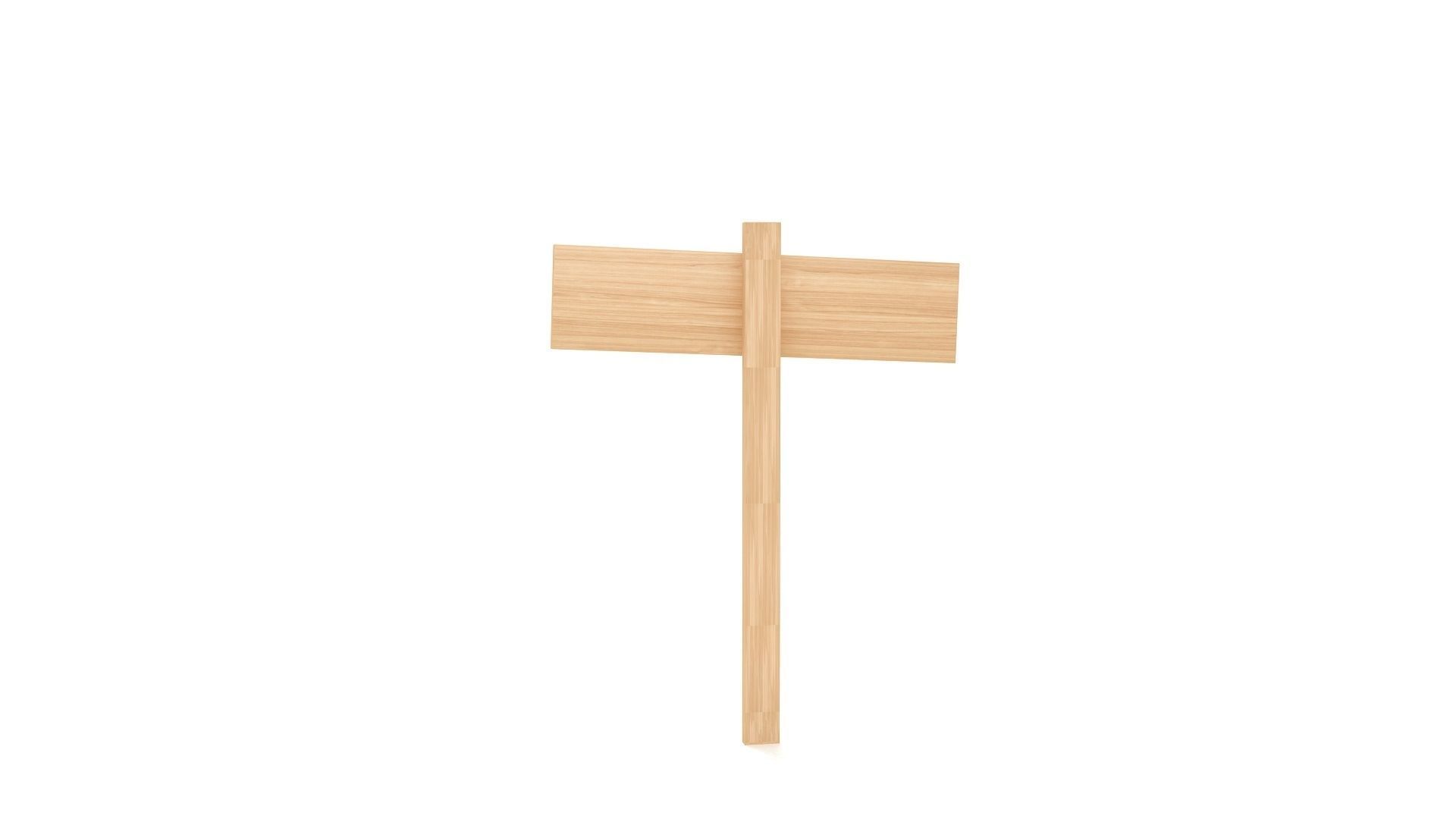 Wooden Signboard 3D model_2