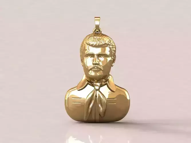 Jesus Malverde Narco Saint Sinaloa Pendant Plain STL Model  3D print model