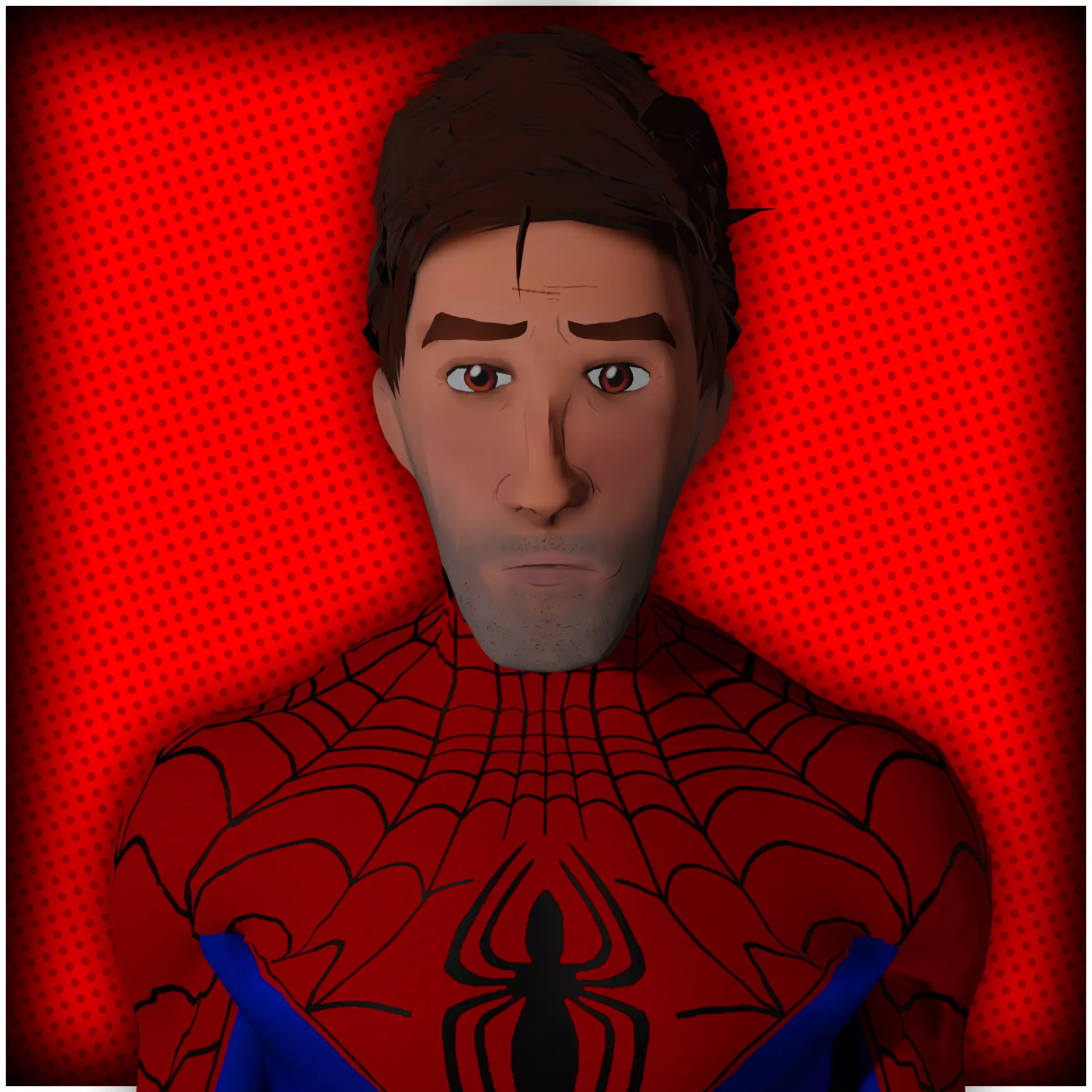 Peter B Parker WITH UNMASK Game Ready model w Unity package ITSV Low-poly 3D model_0