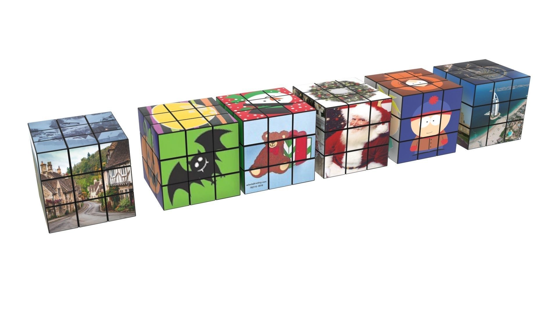 Rubiks Cubes Set With Pictures 3D model_2
