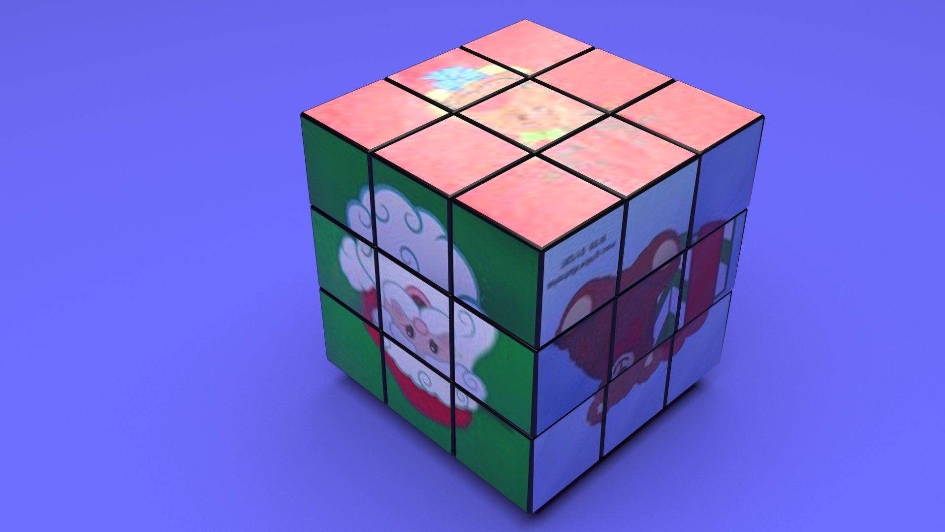 Rubiks Cubes Set With Pictures 3D model_31