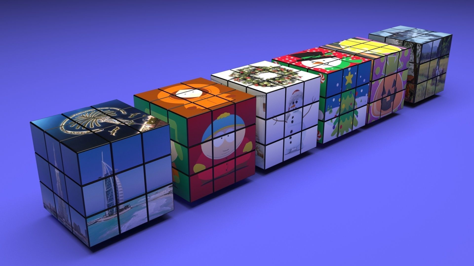 Rubiks Cubes Set With Pictures 3D model_23