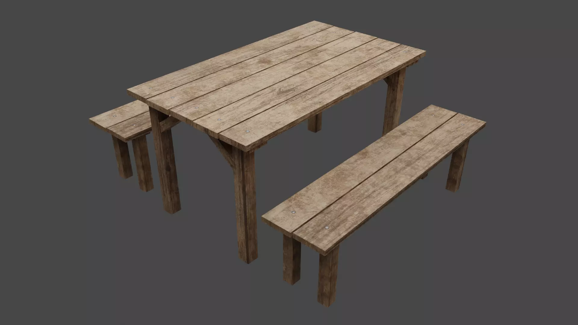 Wooden Table Free low-poly 3D model