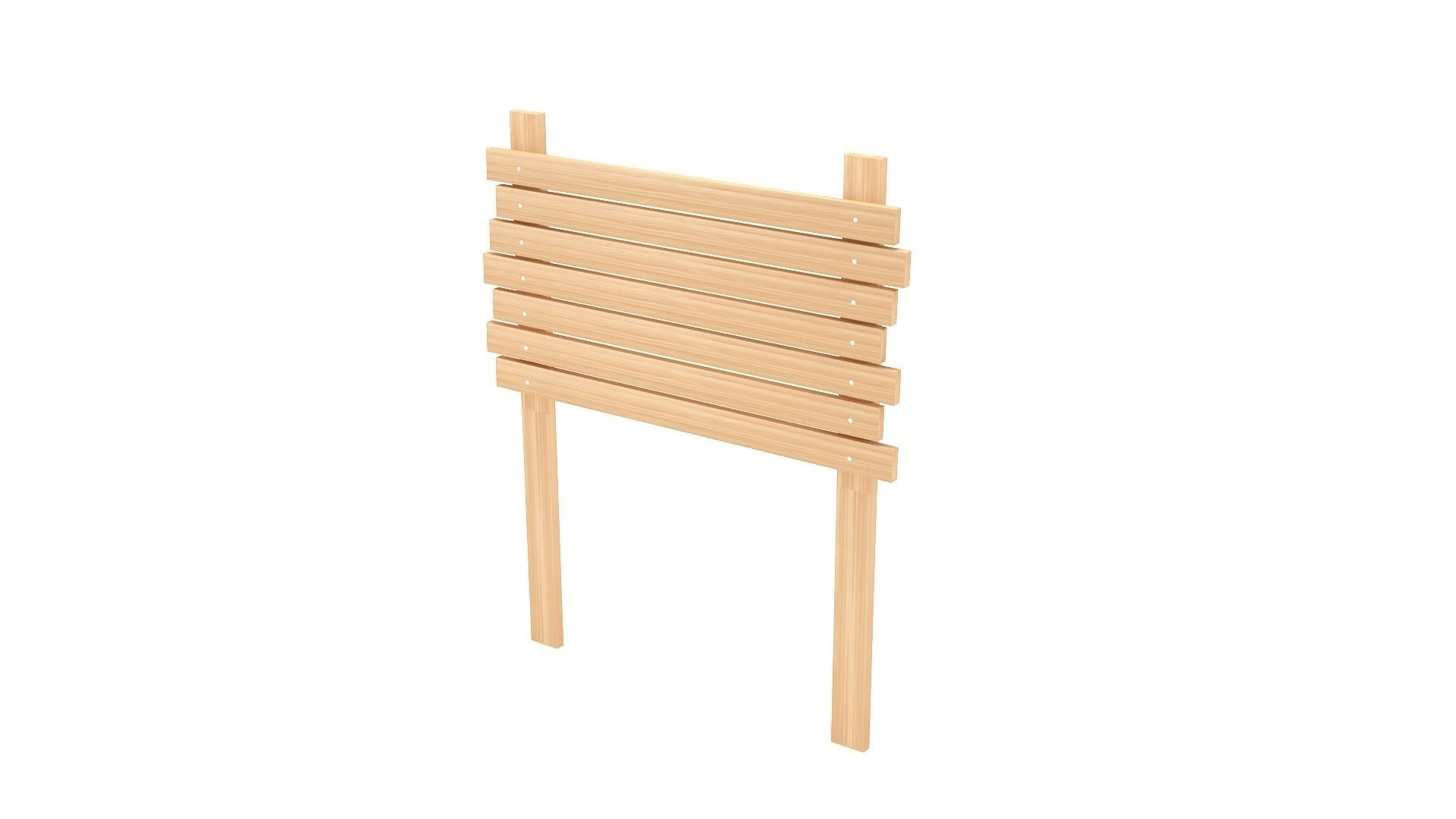 wooden signboard 3D model_3