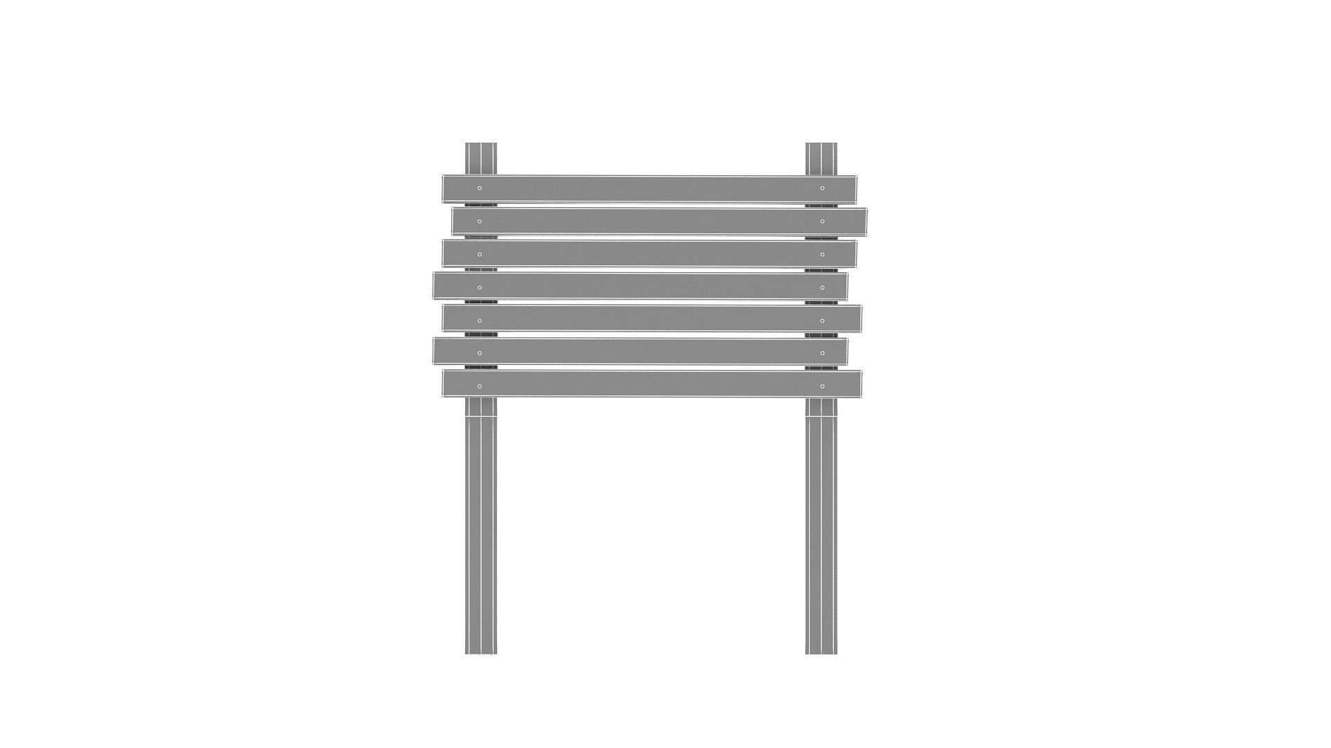 wooden signboard 3D model_6