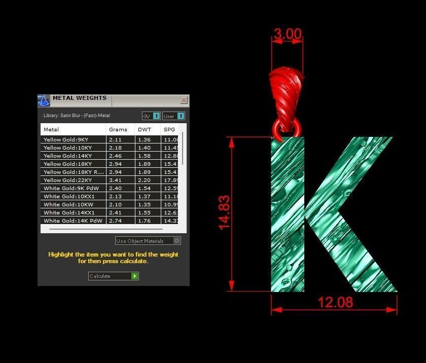 K Letter Alphabet Wooden Texture Pendant 3D Print Model 3D print model_1