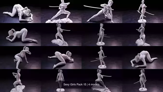 Sexy Girls Pack 15 3D Model Collection
