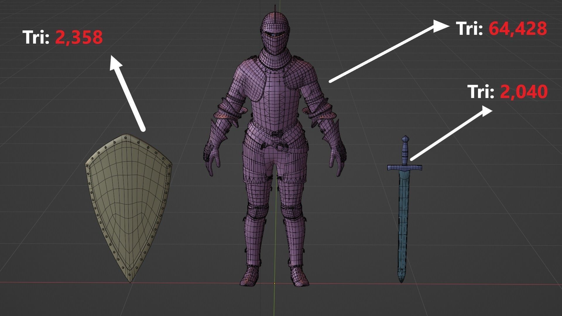 Medieval Knights Collection GAME READY Low-poly 3D model_6