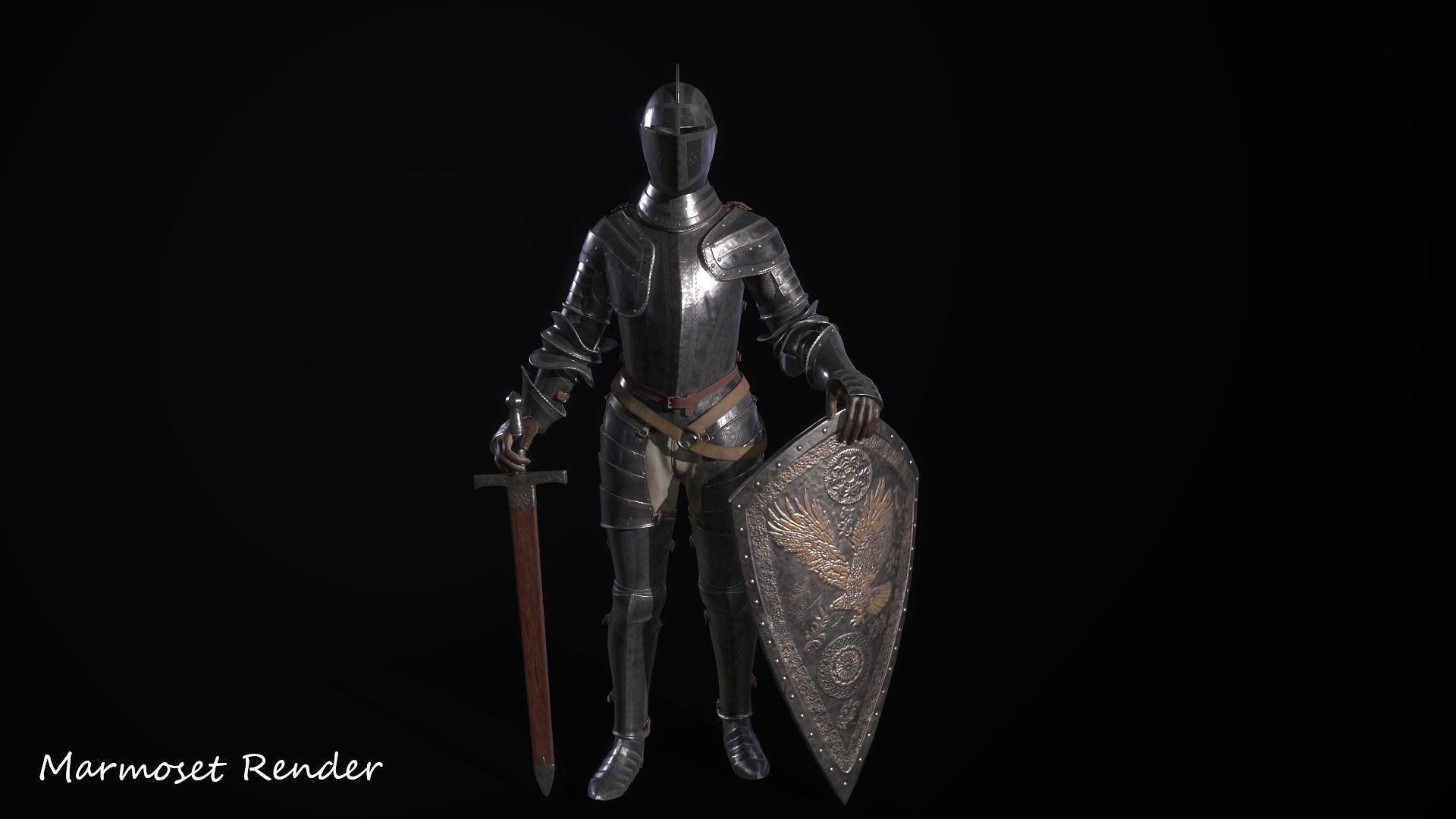 Medieval Knights Collection GAME READY Low-poly 3D model_5