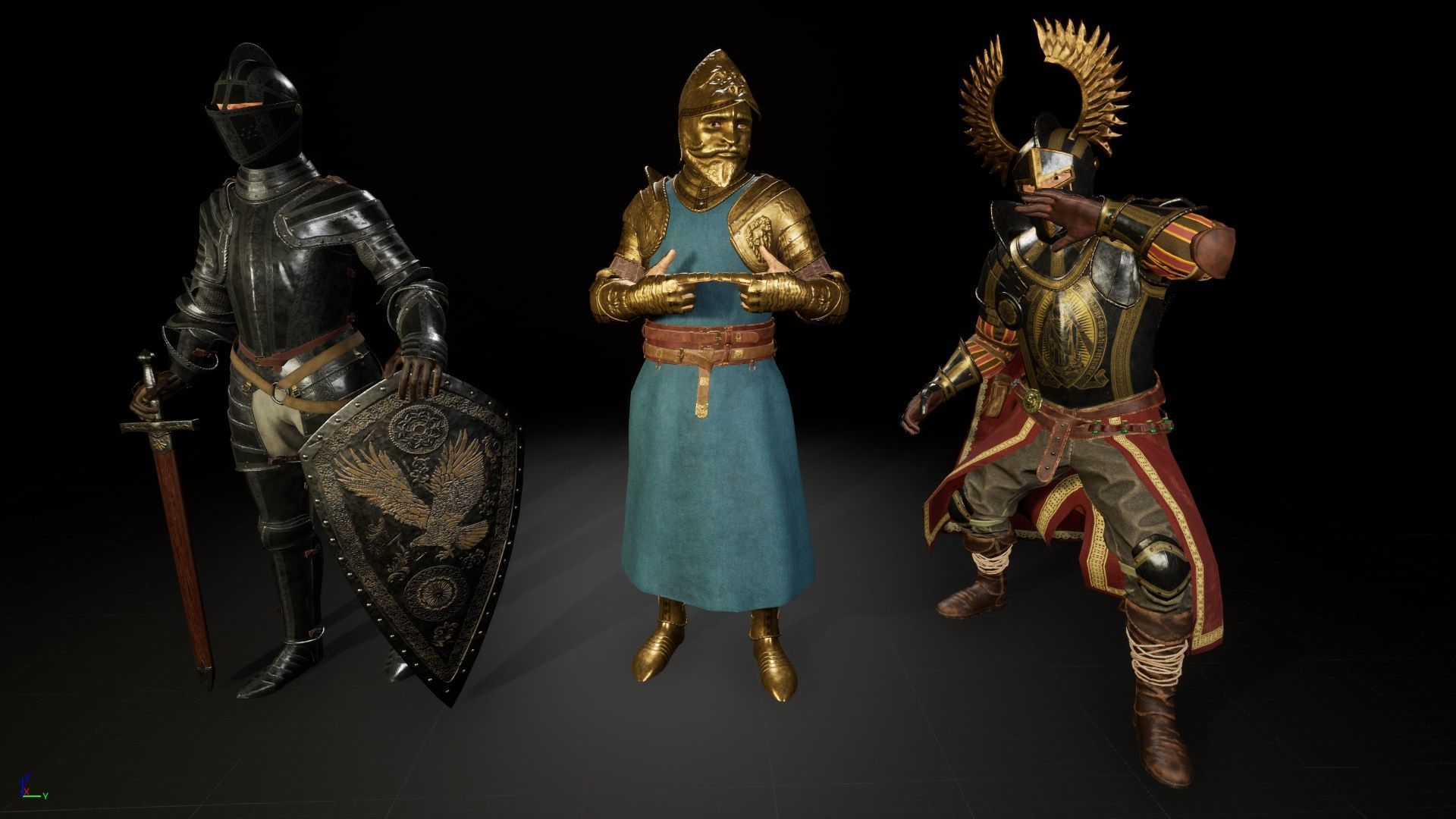 Medieval Knights Collection GAME READY Low-poly 3D model_4