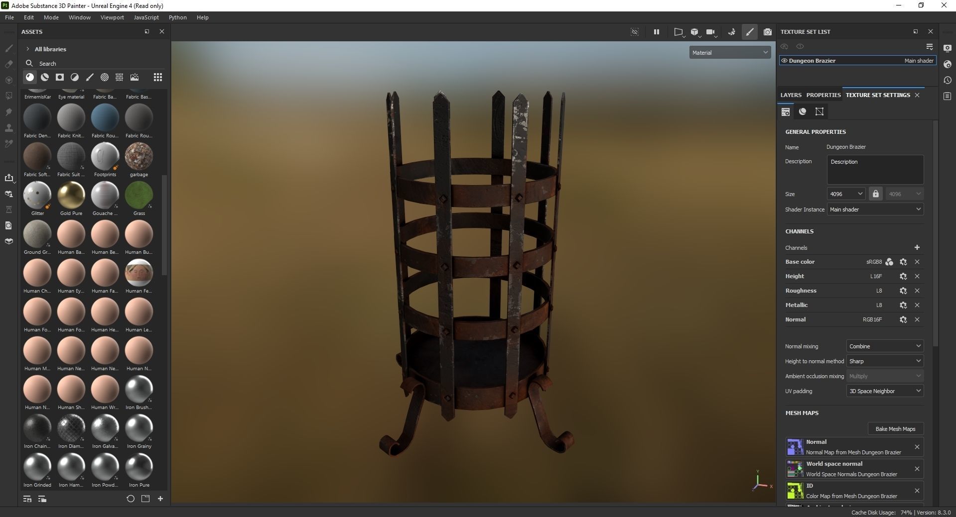 Dungeon Brazier 3D Model Low-poly 3D model_7