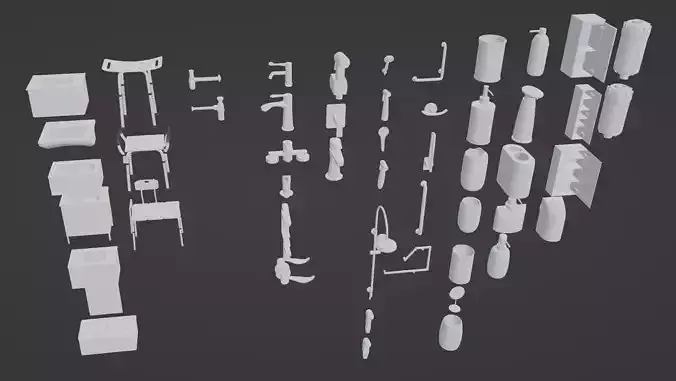 bathroom accessories All 3D model