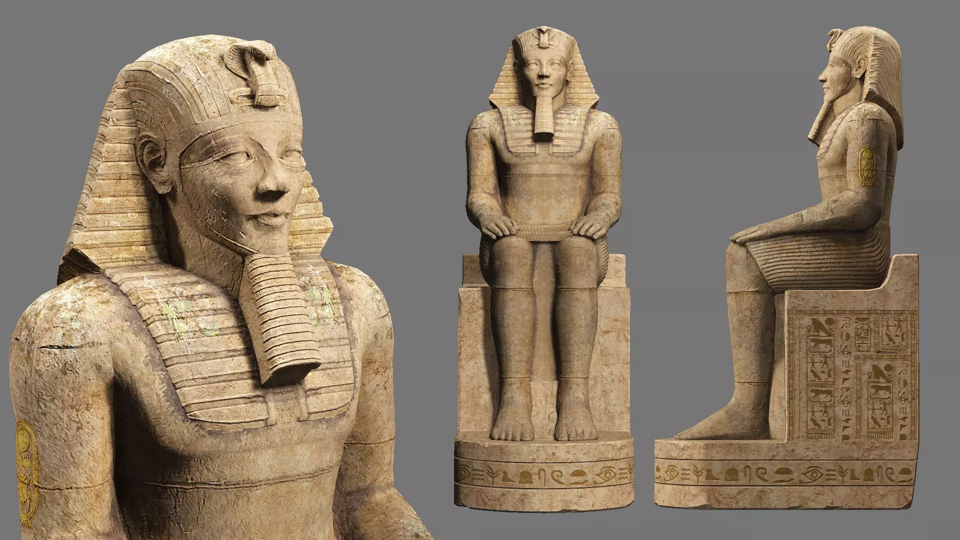 Statue Colossus Low-poly 3D model_0