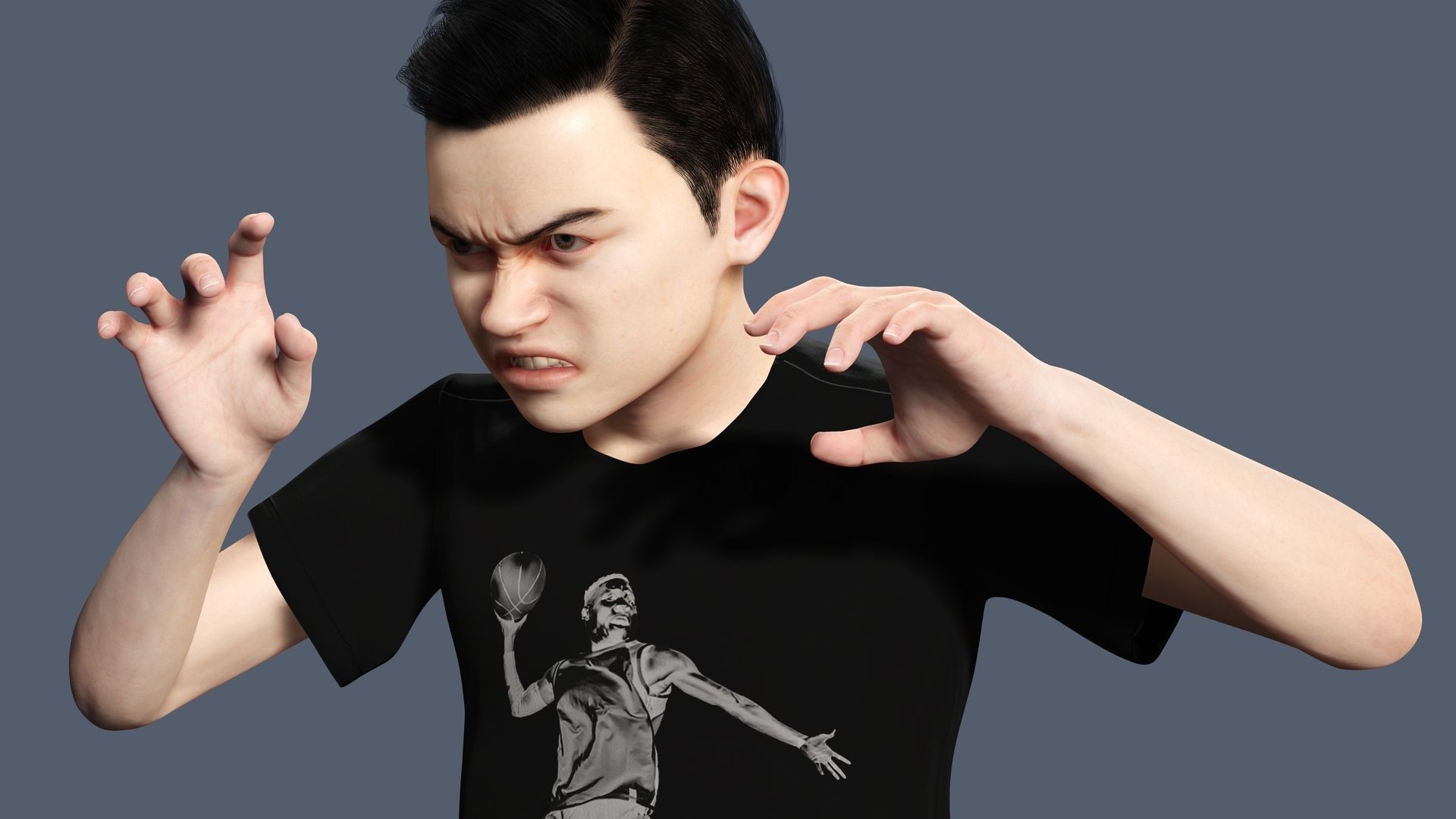  Adam-Realistic Boy Low-poly 3D model_11