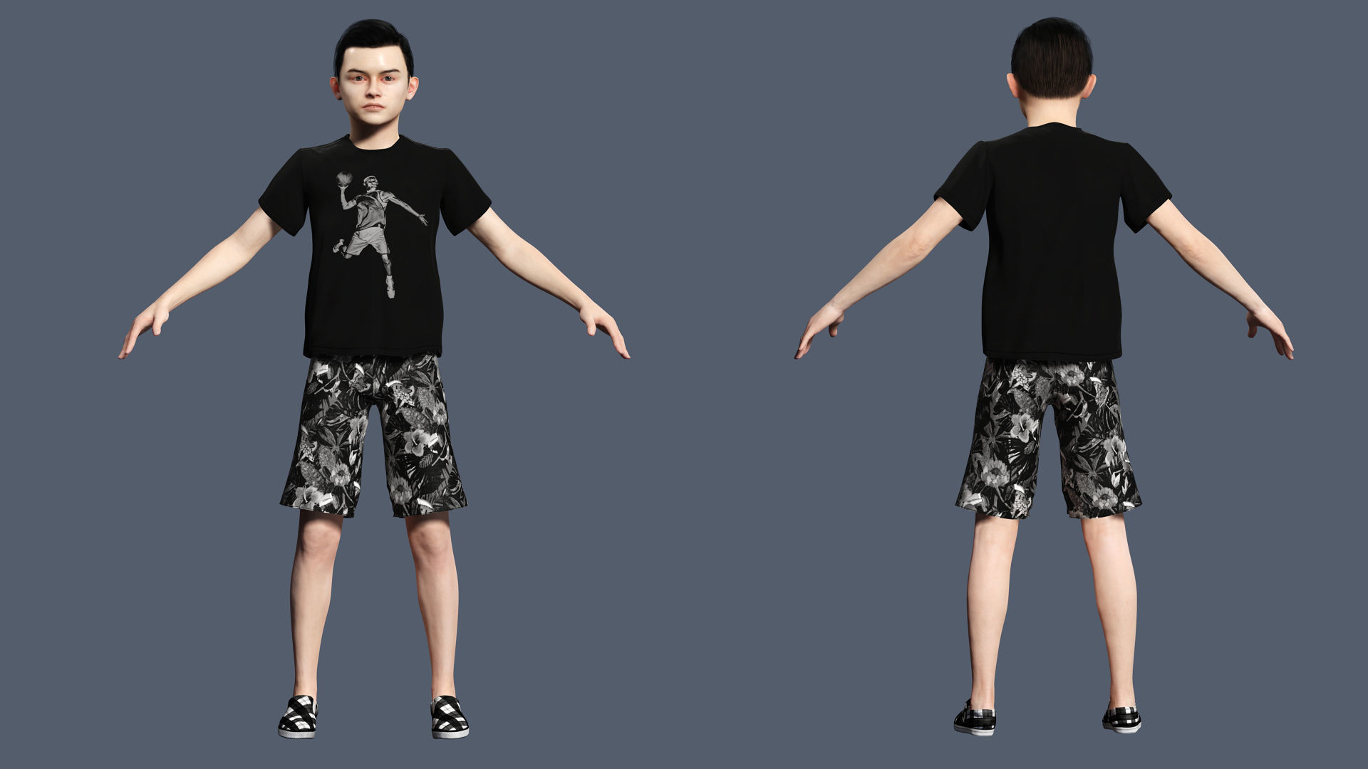  Adam-Realistic Boy Low-poly 3D model_1