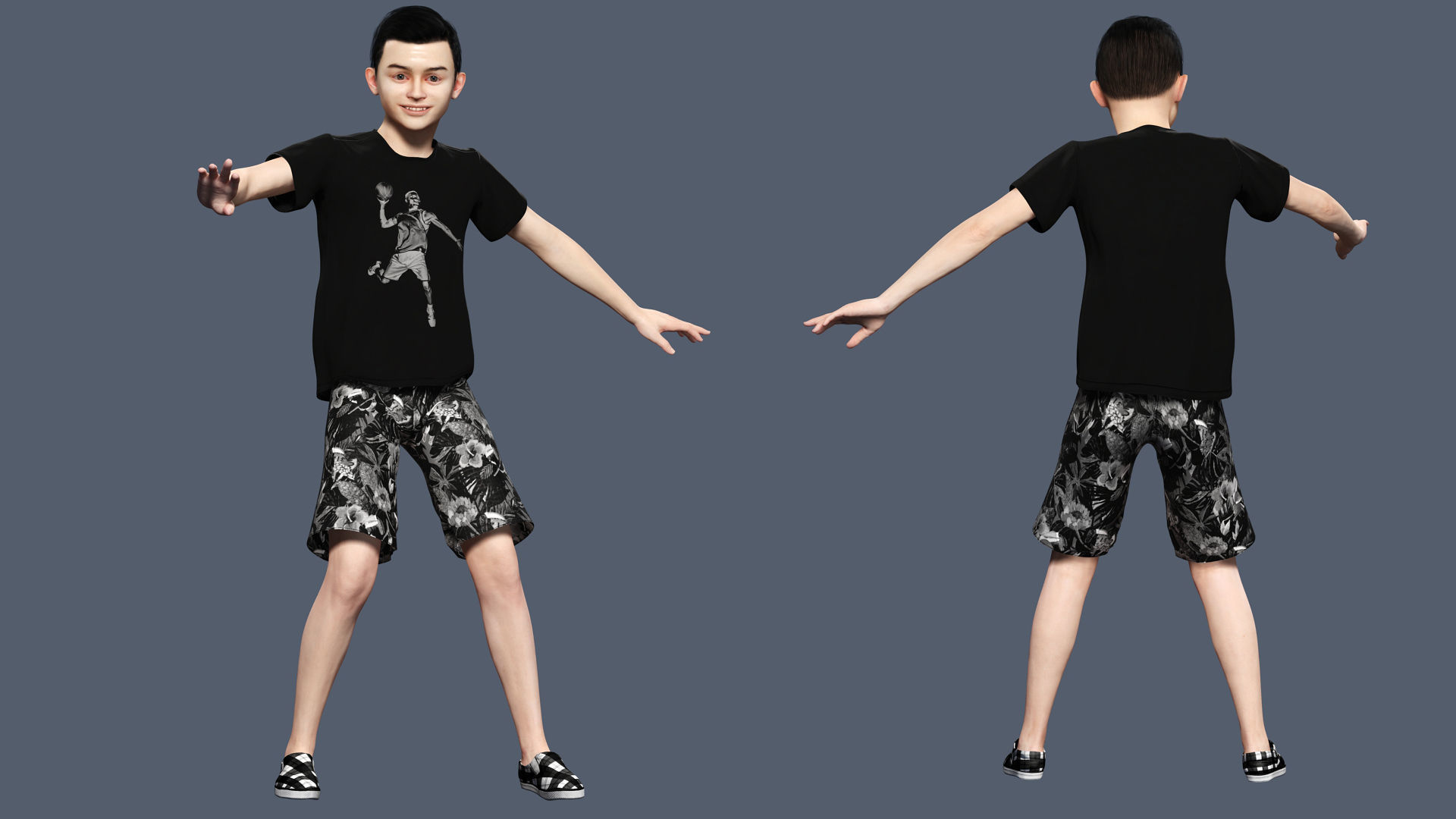  Adam-Realistic Boy Low-poly 3D model_2