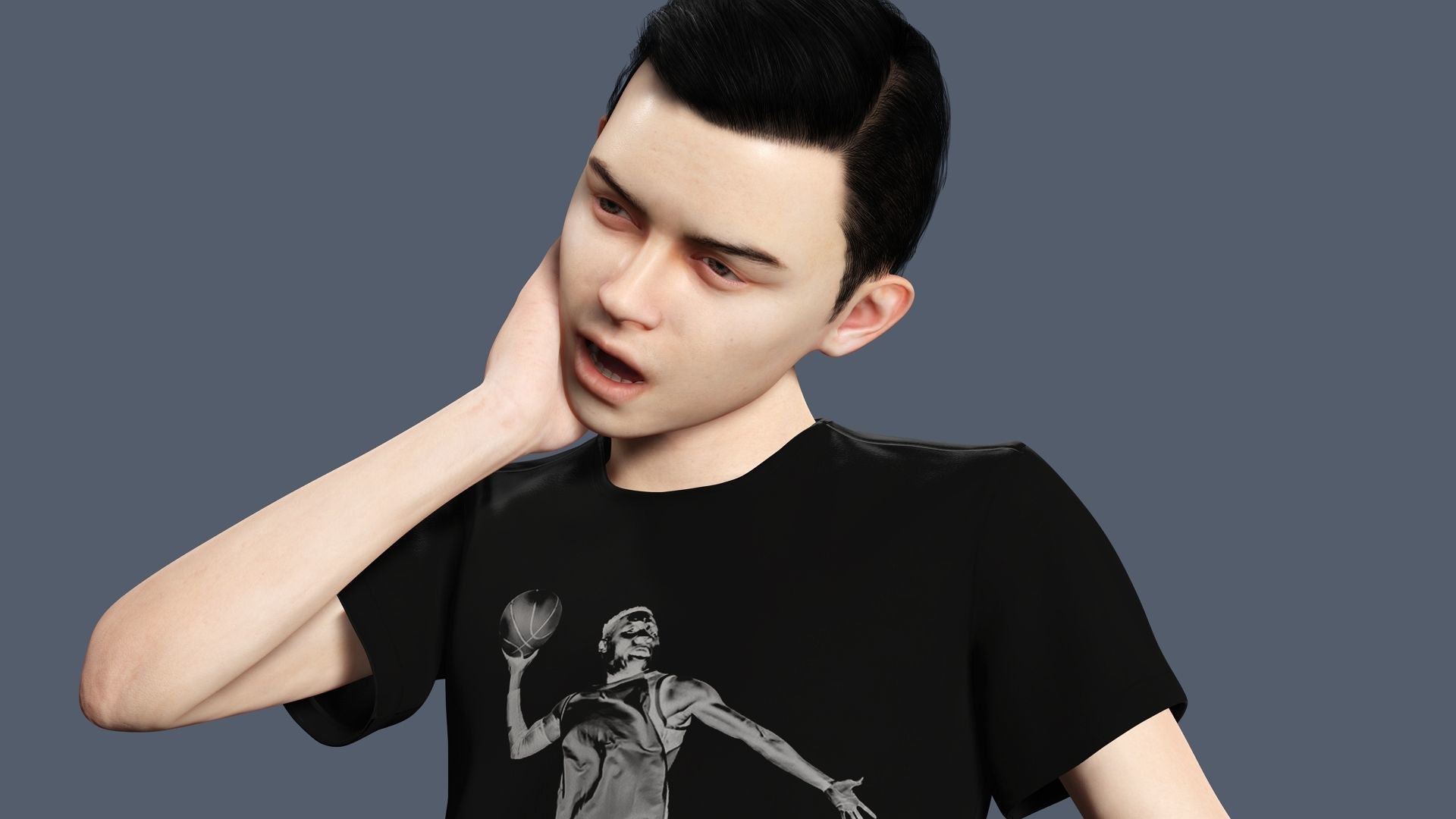  Adam-Realistic Boy Low-poly 3D model_9