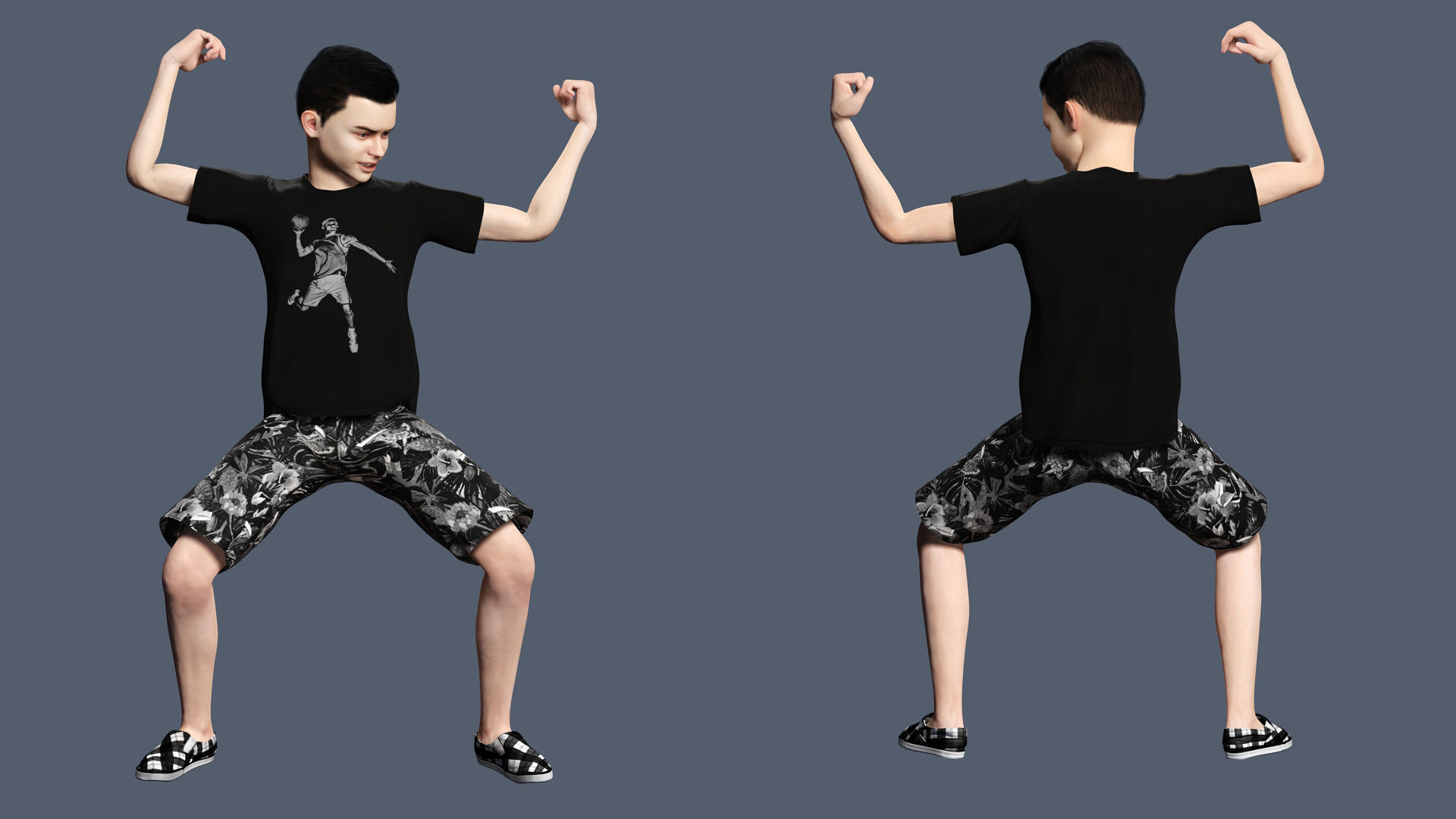  Adam-Realistic Boy Low-poly 3D model_4