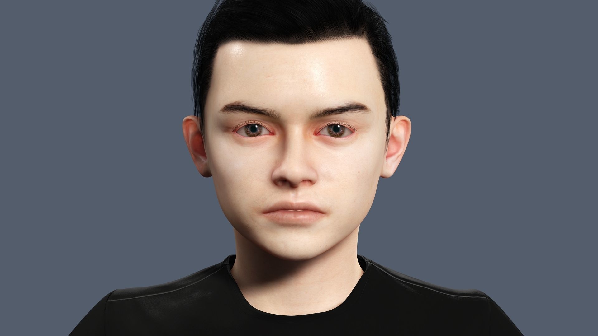 Adam-Realistic Boy Low-poly 3D model_5