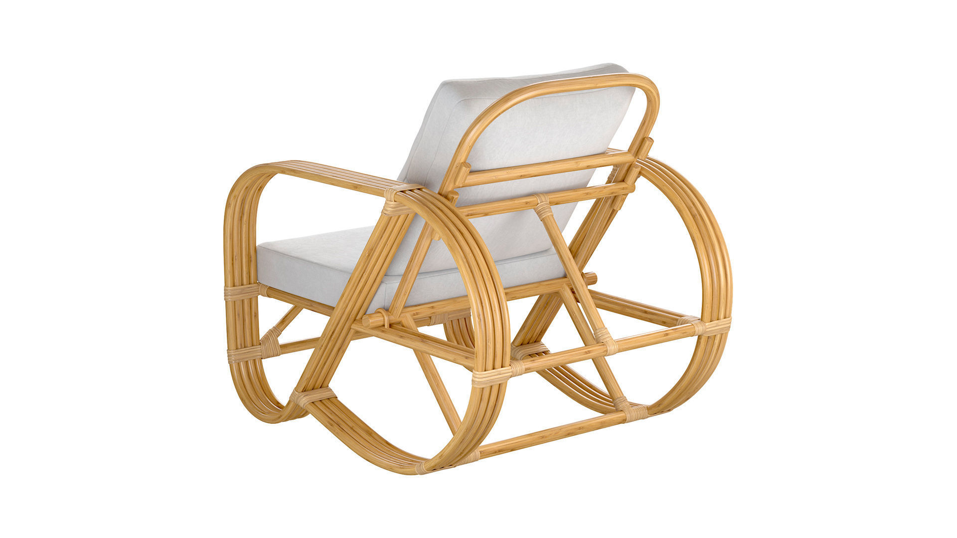 Handmade curved bamboo chair 3D model_4