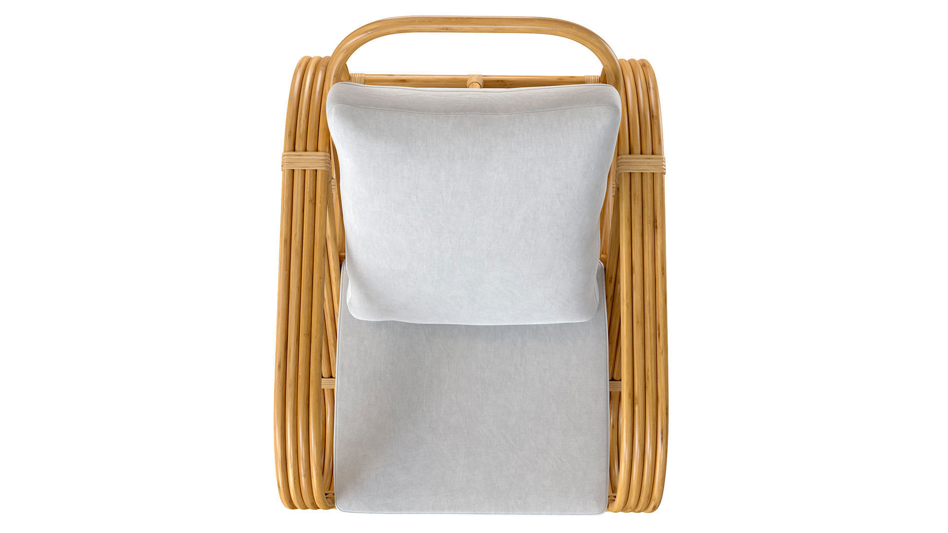 Handmade curved bamboo chair 3D model_6