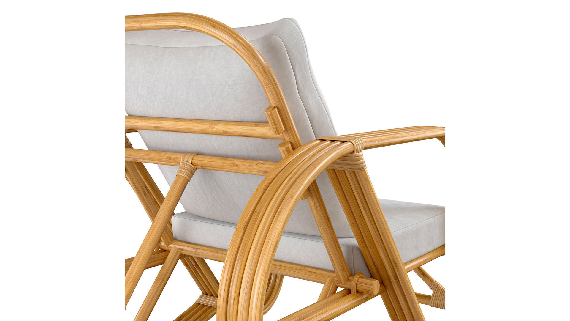 Handmade curved bamboo chair 3D model_7