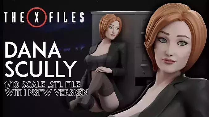 Dana Scully X-Files - 1to10 statue STL file NSFW 3D print model 3D print model