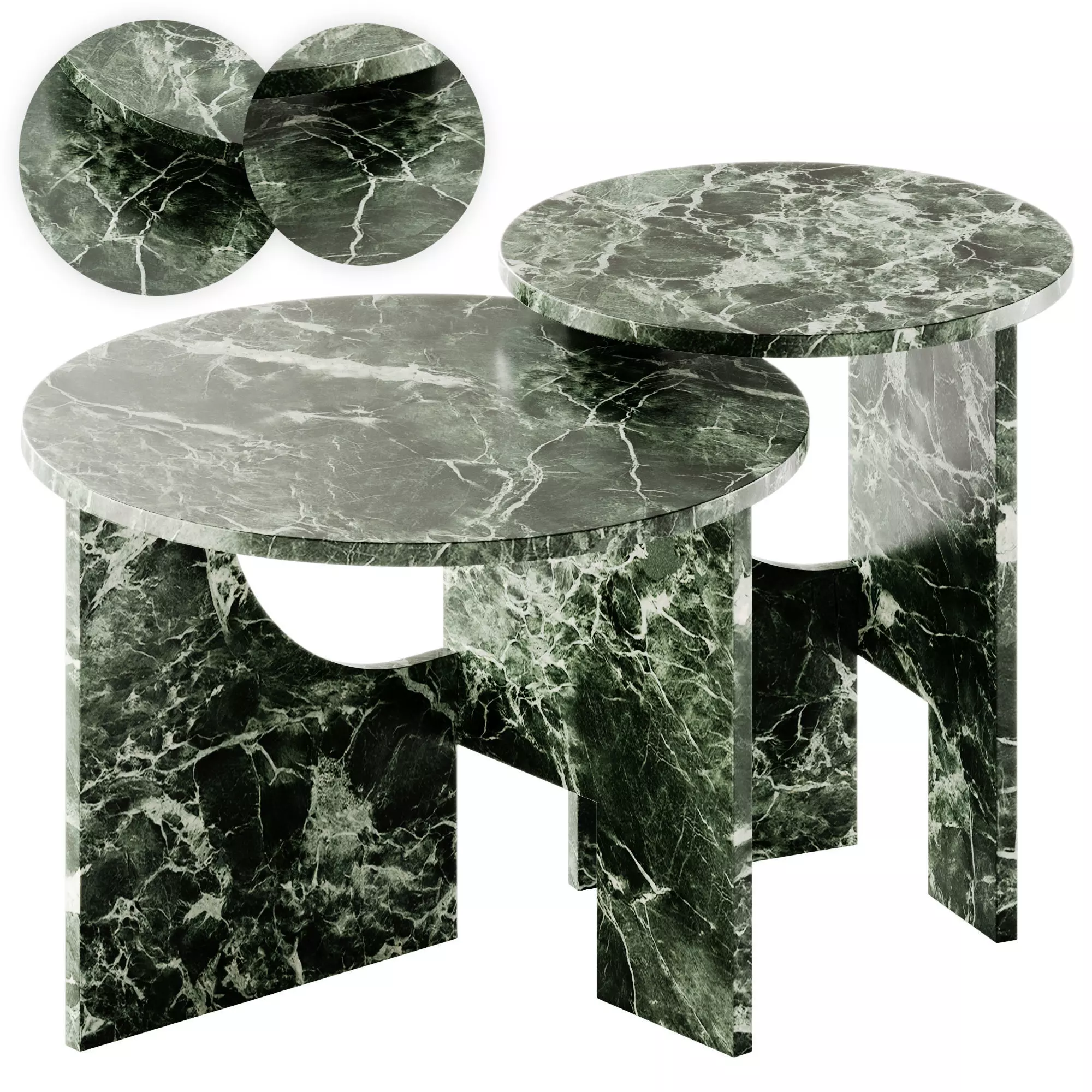 NICOLINE MONDRIAN Round marble coffee table 3D model_0