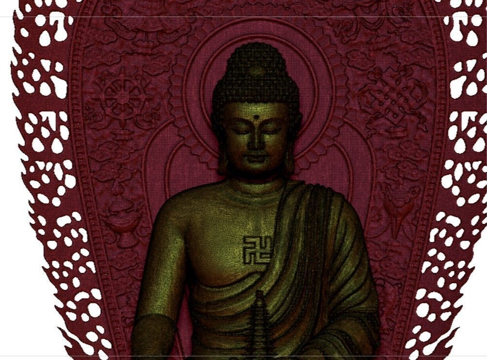 3d model sculpture of three holy buddhas 3D model_16