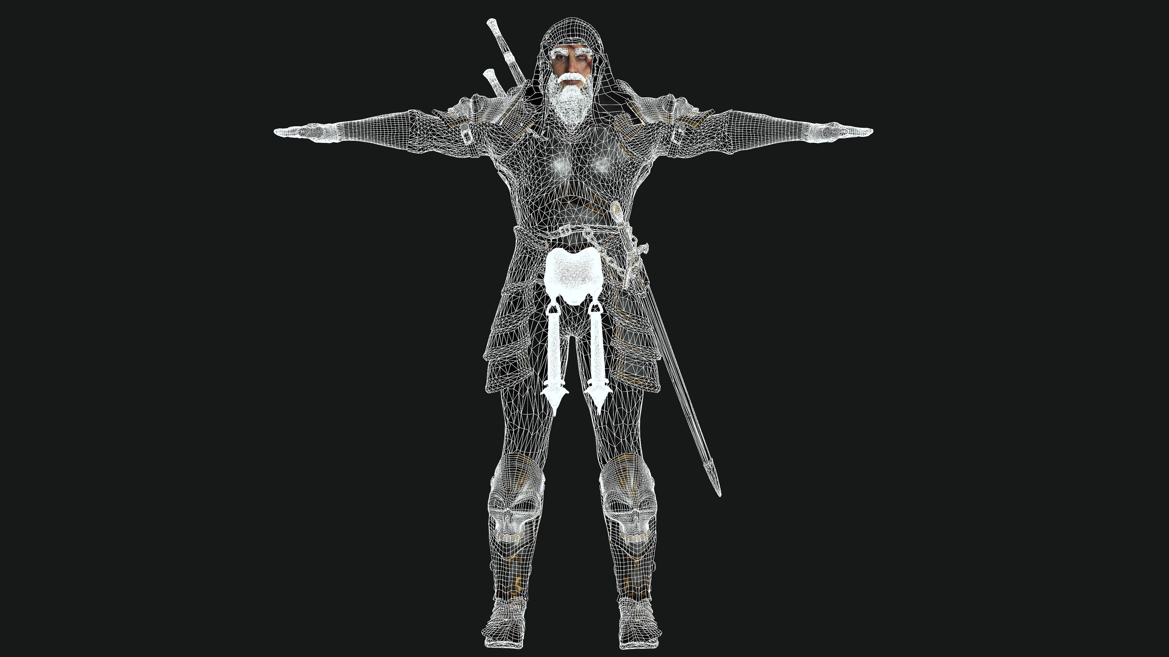 AAA 3D BEARDED MALE KNIGHT 2 -REALISTIC RIG GAME READY CHARACTER Low-poly 3D model_20