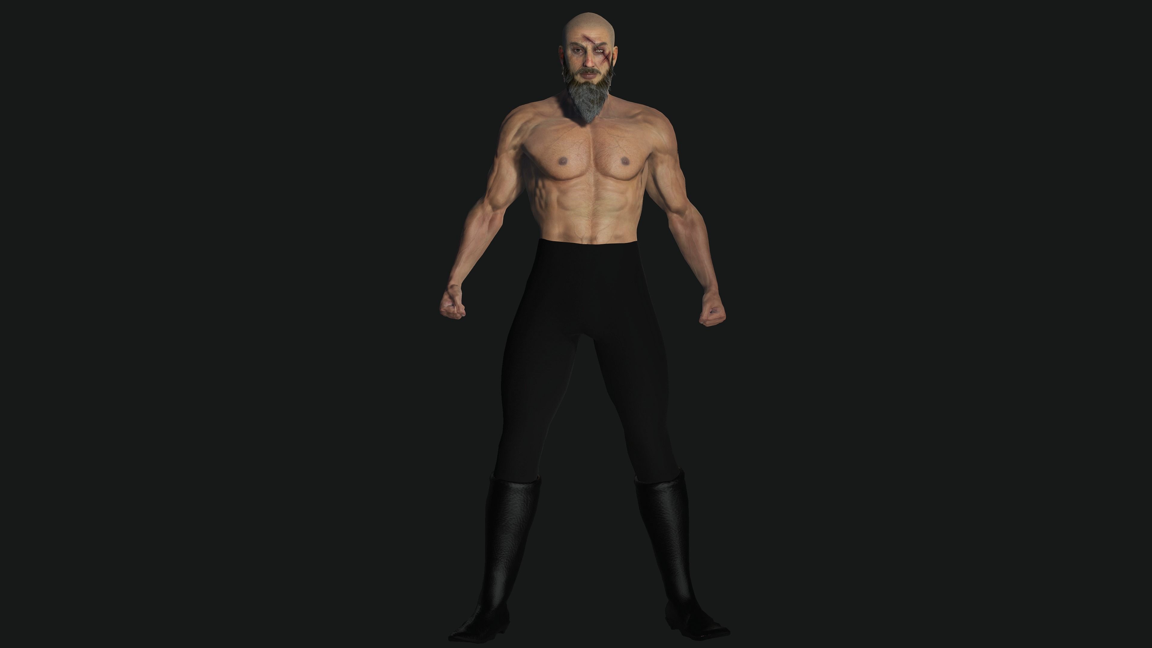 AAA 3D BEARDED MALE KNIGHT 2 -REALISTIC RIG GAME READY CHARACTER Low-poly 3D model_16