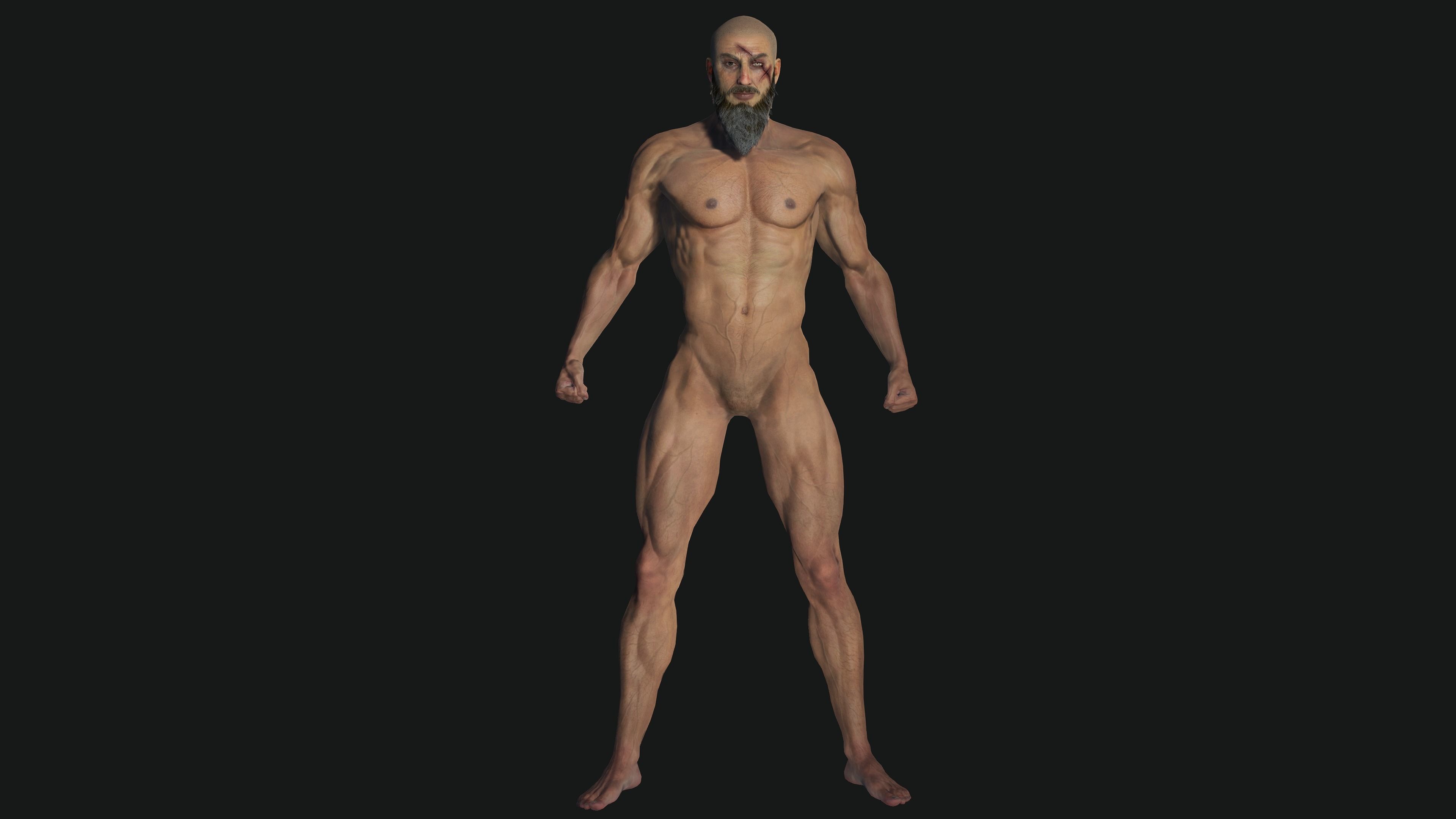 AAA 3D BEARDED MALE KNIGHT 2 -REALISTIC RIG GAME READY CHARACTER Low-poly 3D model_18