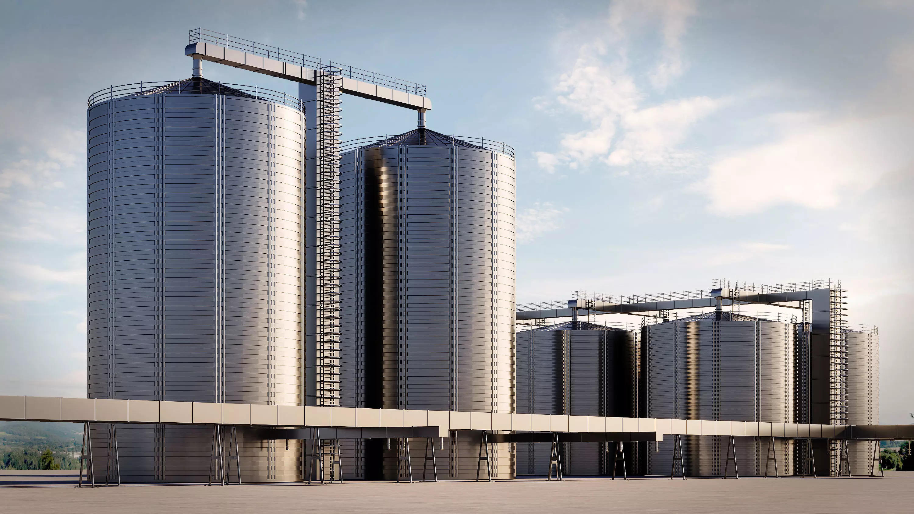 Grain Elevator Complex  3D model_0