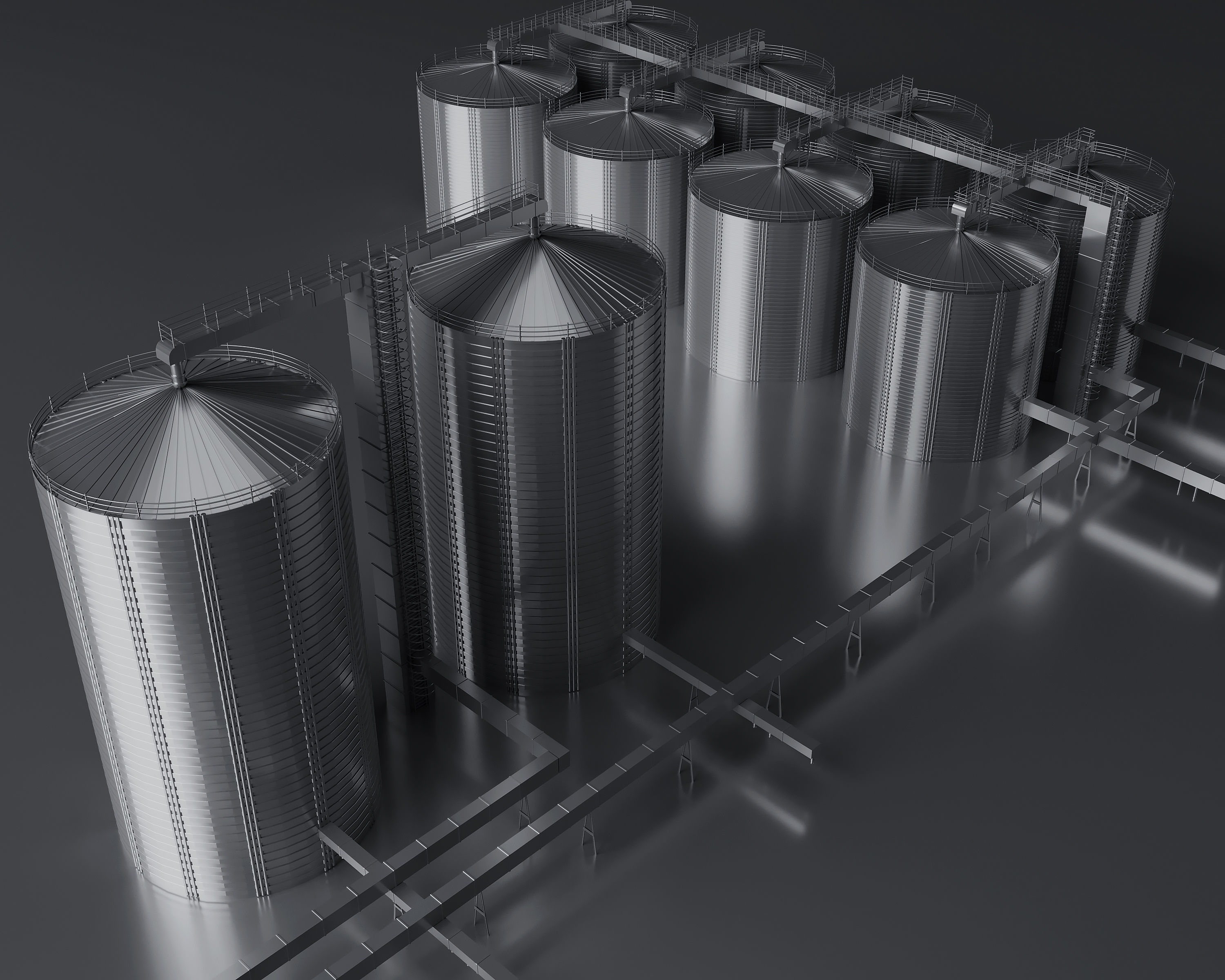 Grain Elevator Complex  3D model_1