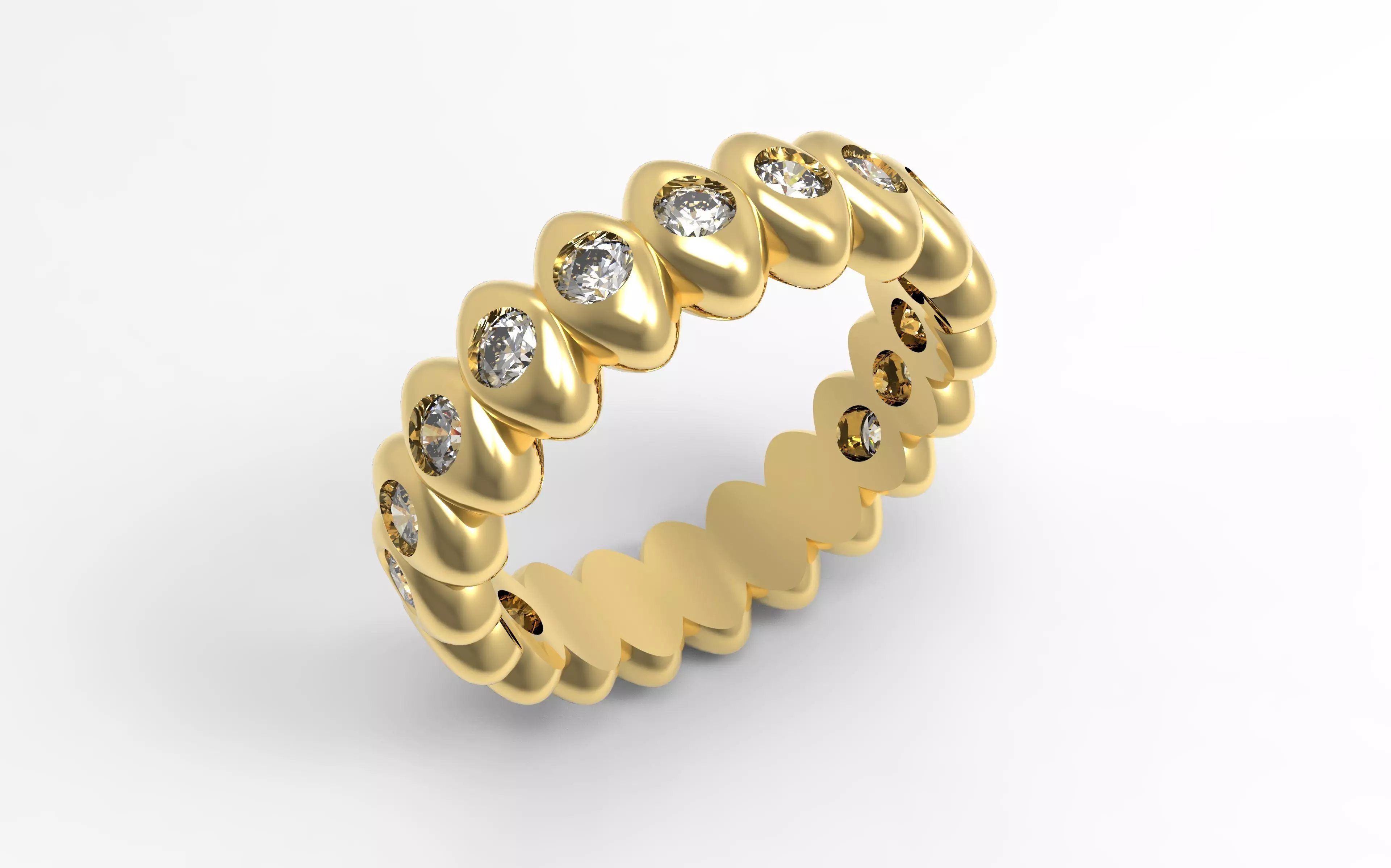  Rainbow Multicoloured Gemstone Eternity Ring 16 3 mm 3D print model_0