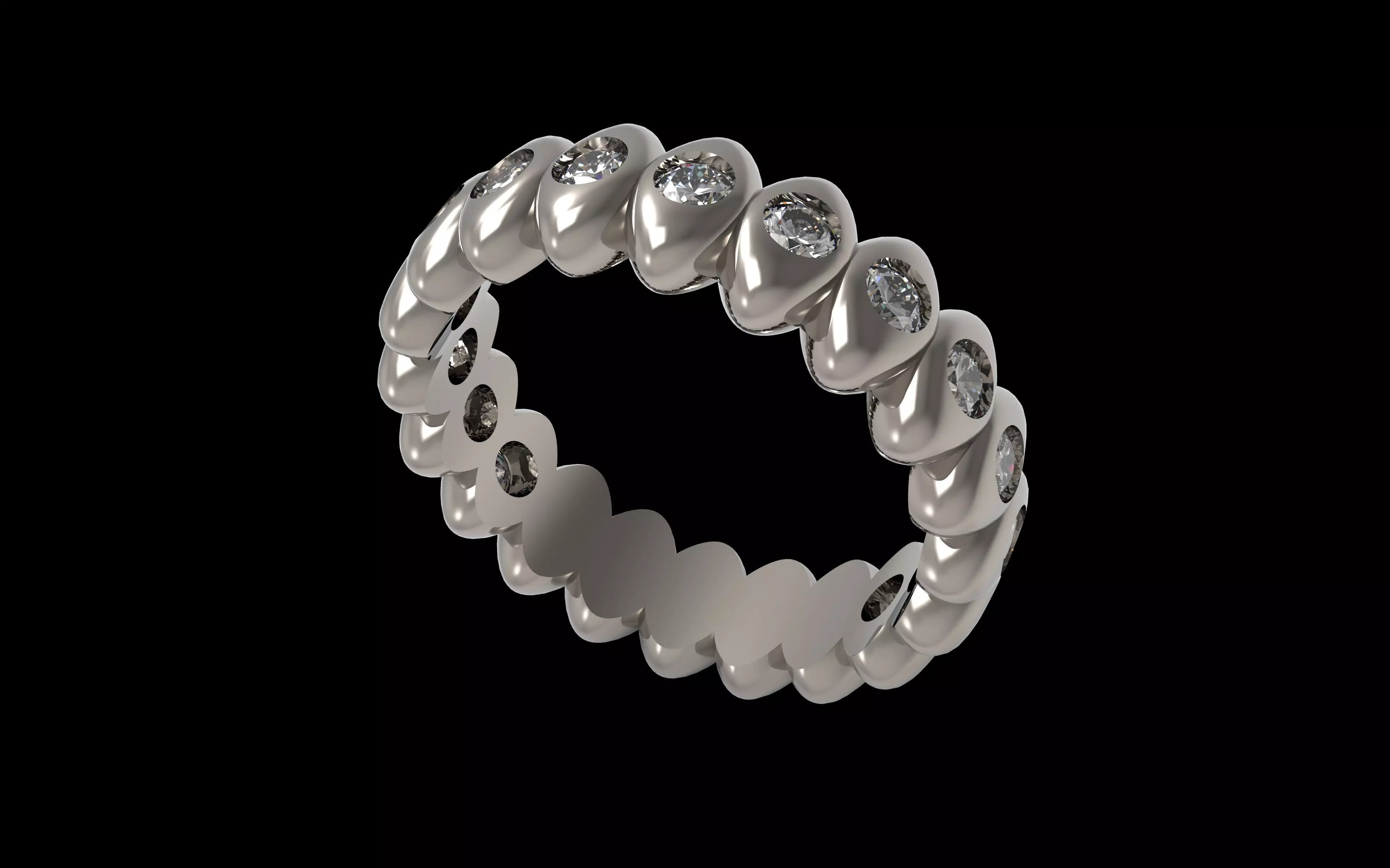  Rainbow Multicoloured Gemstone Eternity Ring 16 3 mm 3D print model_12