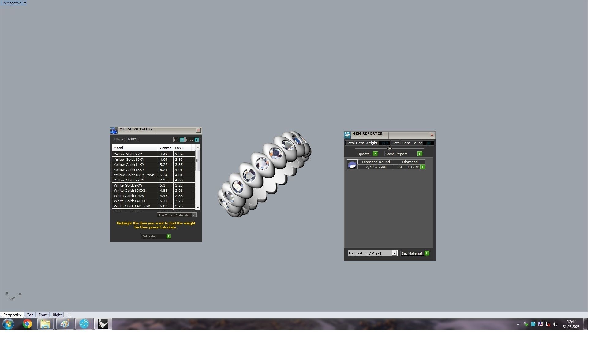  Rainbow Multicoloured Gemstone Eternity Ring 16 3 mm 3D print model_7