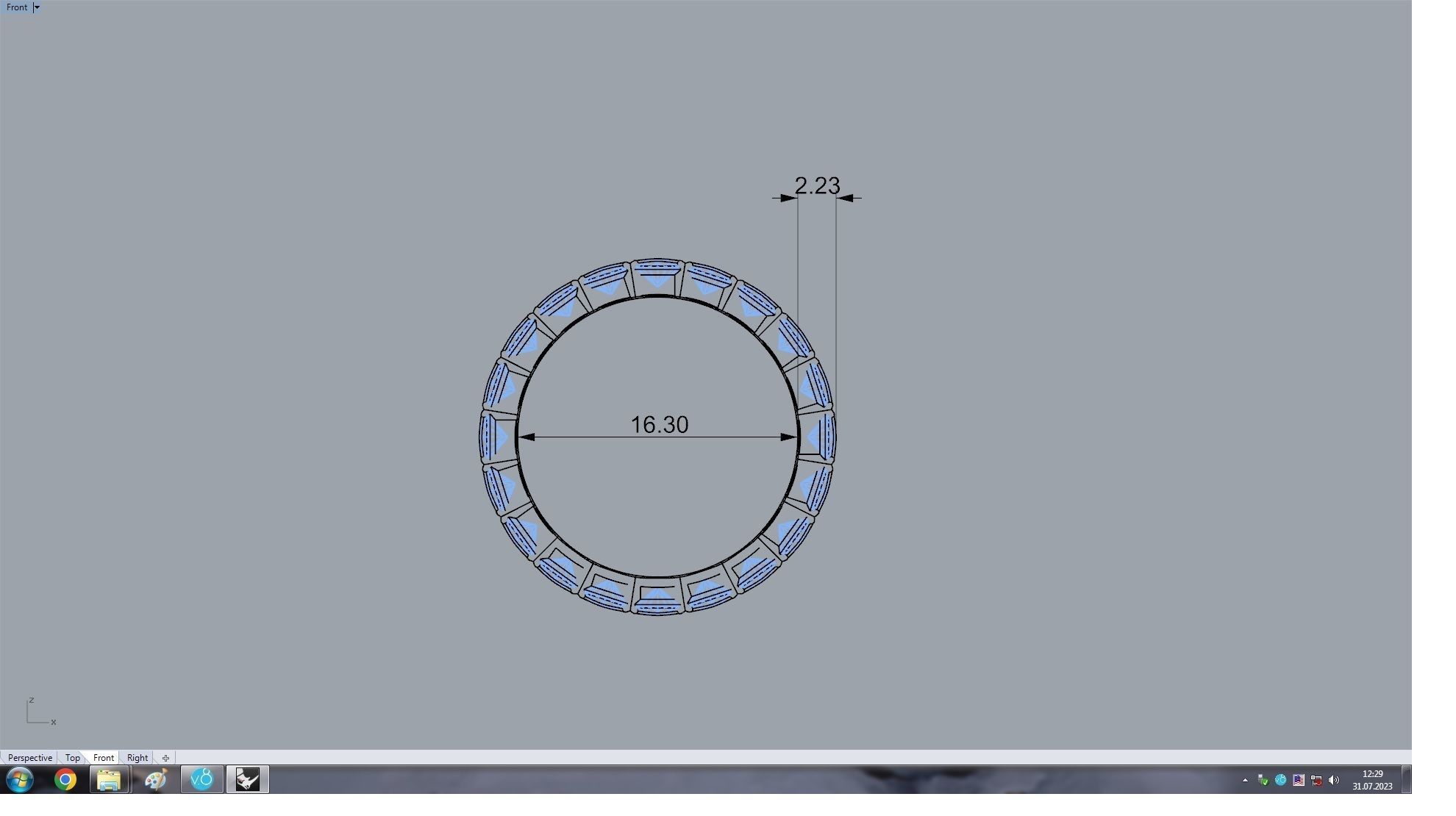 Rainbow Multicoloured Gemstone Eternity Ring 16 3 mm 3D print model_3