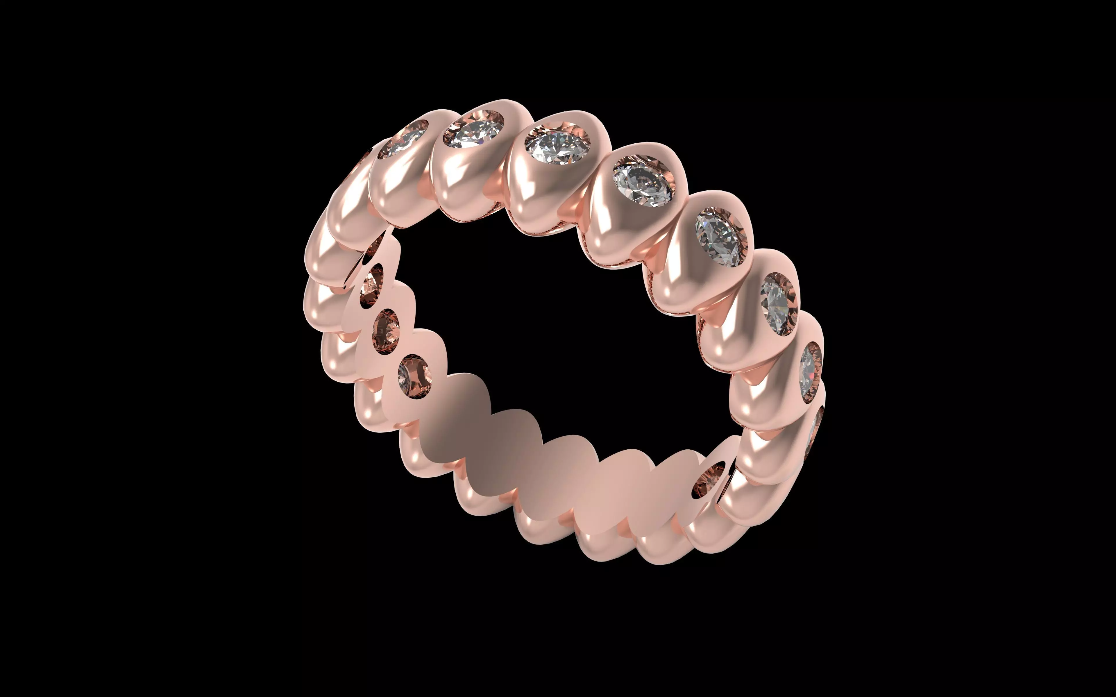  Rainbow Multicoloured Gemstone Eternity Ring 16 3 mm 3D print model_16