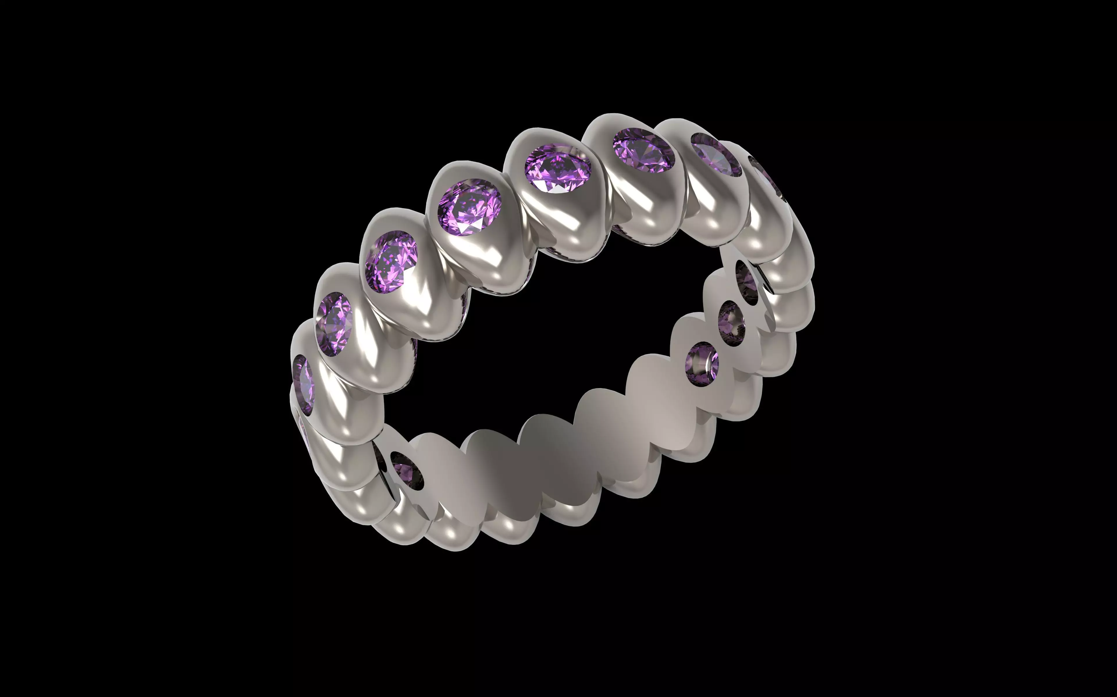  Rainbow Multicoloured Gemstone Eternity Ring 16 3 mm 3D print model_1