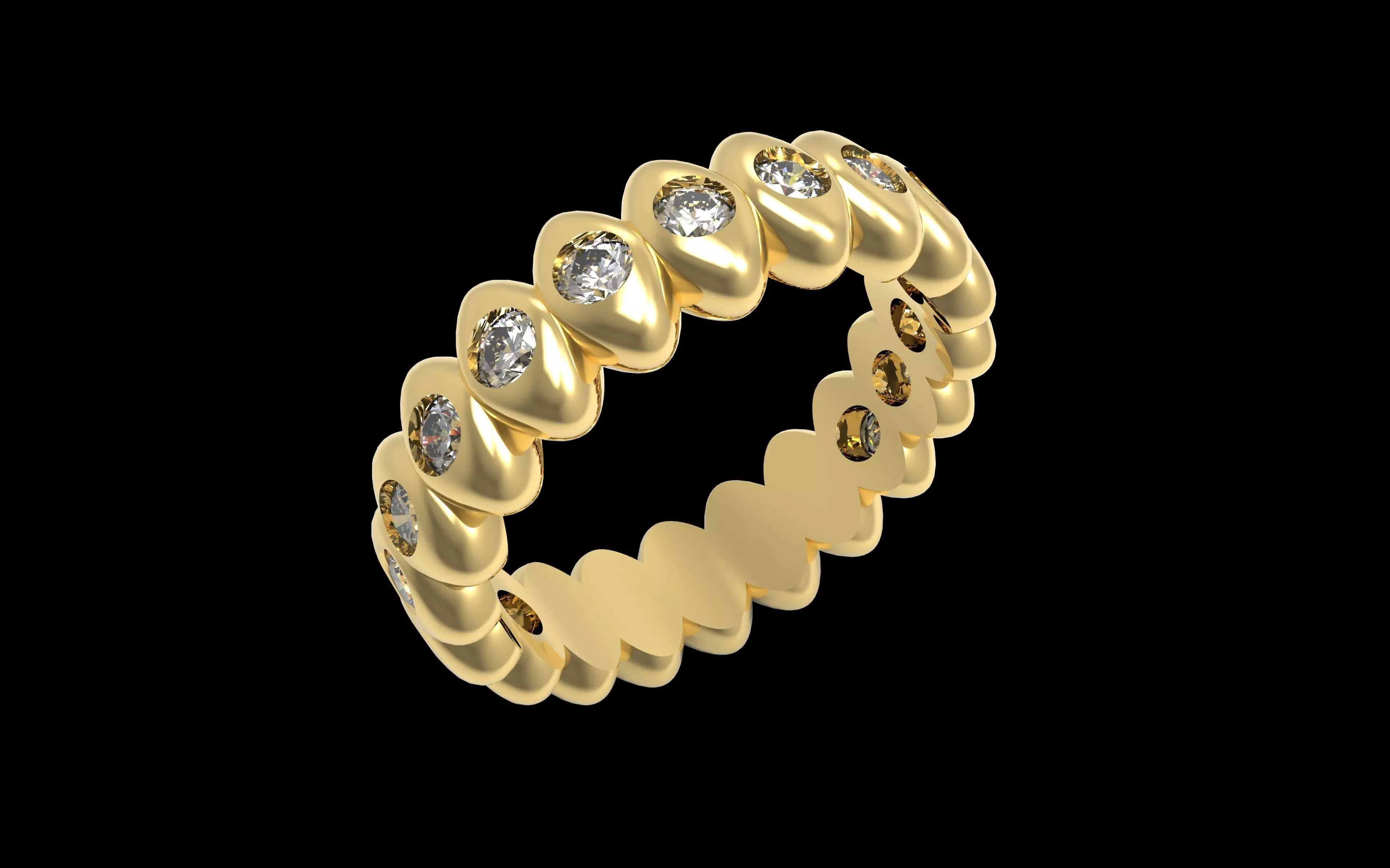  Rainbow Multicoloured Gemstone Eternity Ring 16 3 mm 3D print model_14