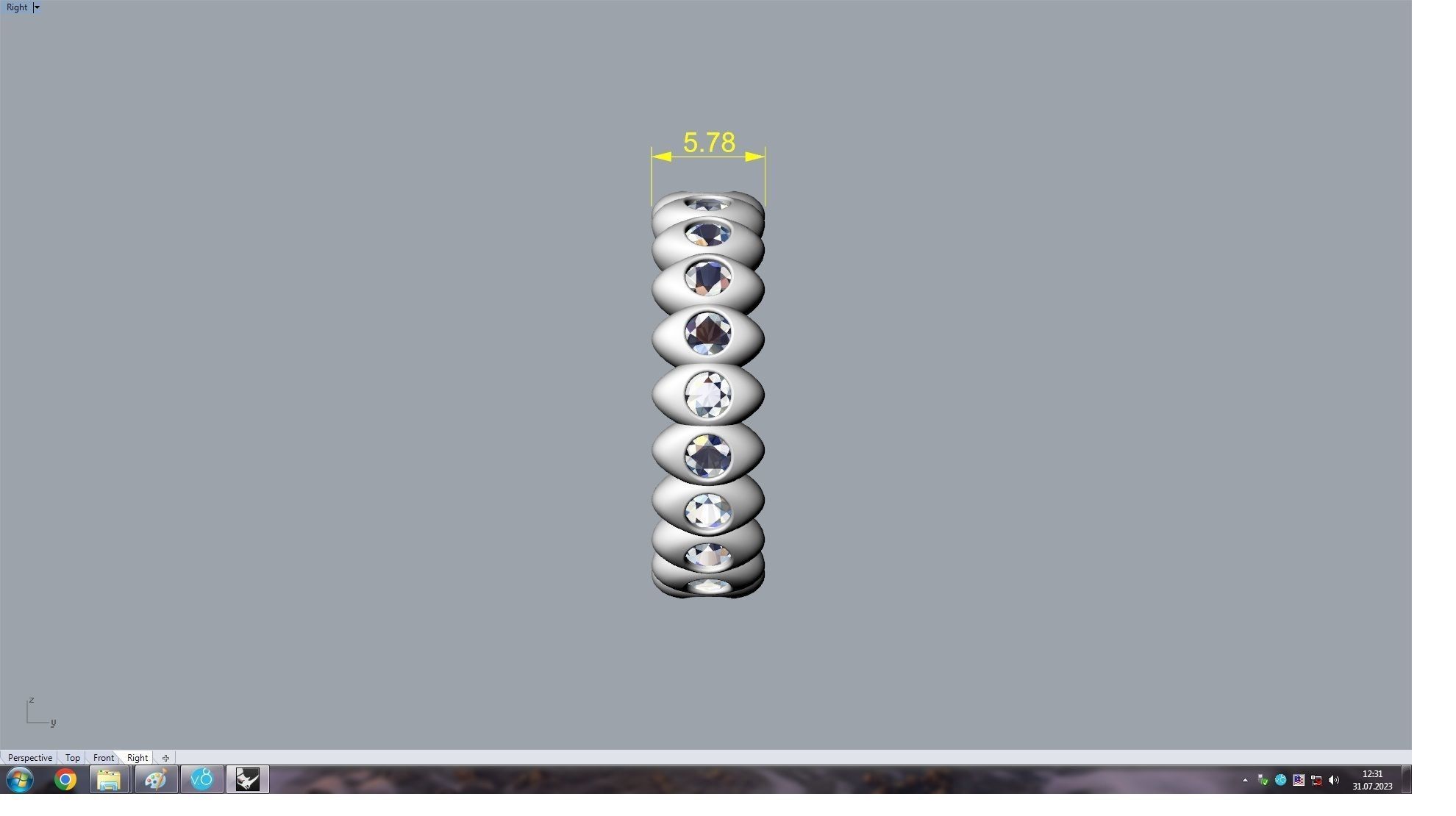  Rainbow Multicoloured Gemstone Eternity Ring 16 3 mm 3D print model_4