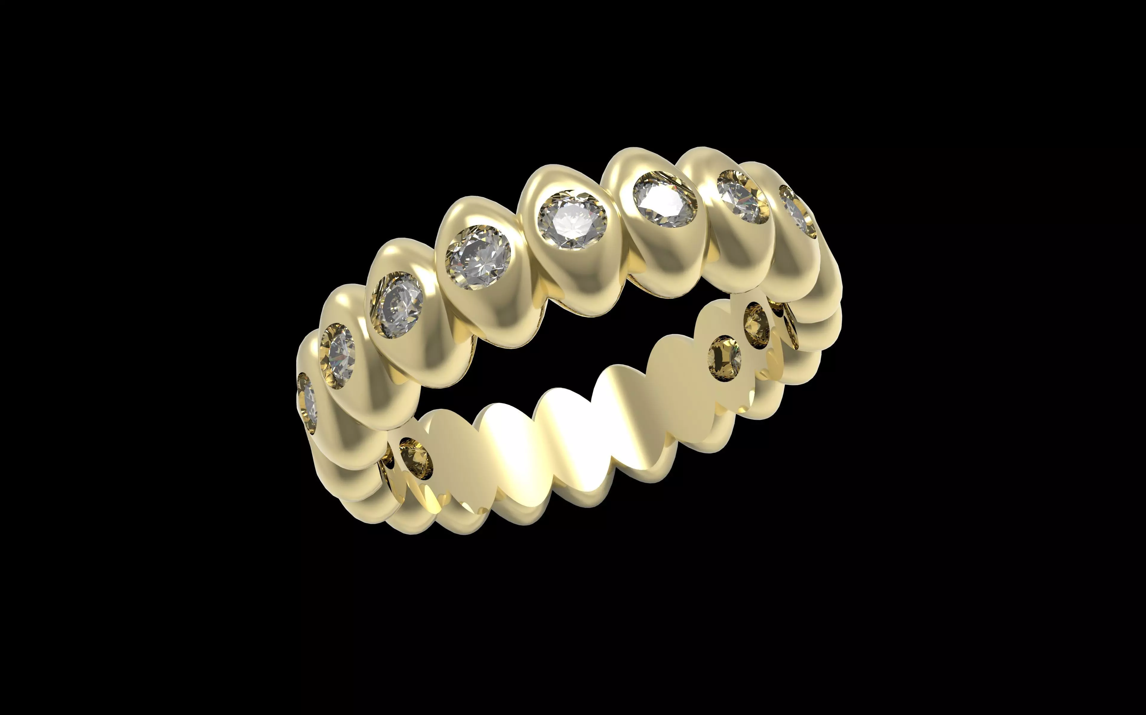 Rainbow Multicoloured Gemstone Eternity Ring 16 5 mm 3D print model_20