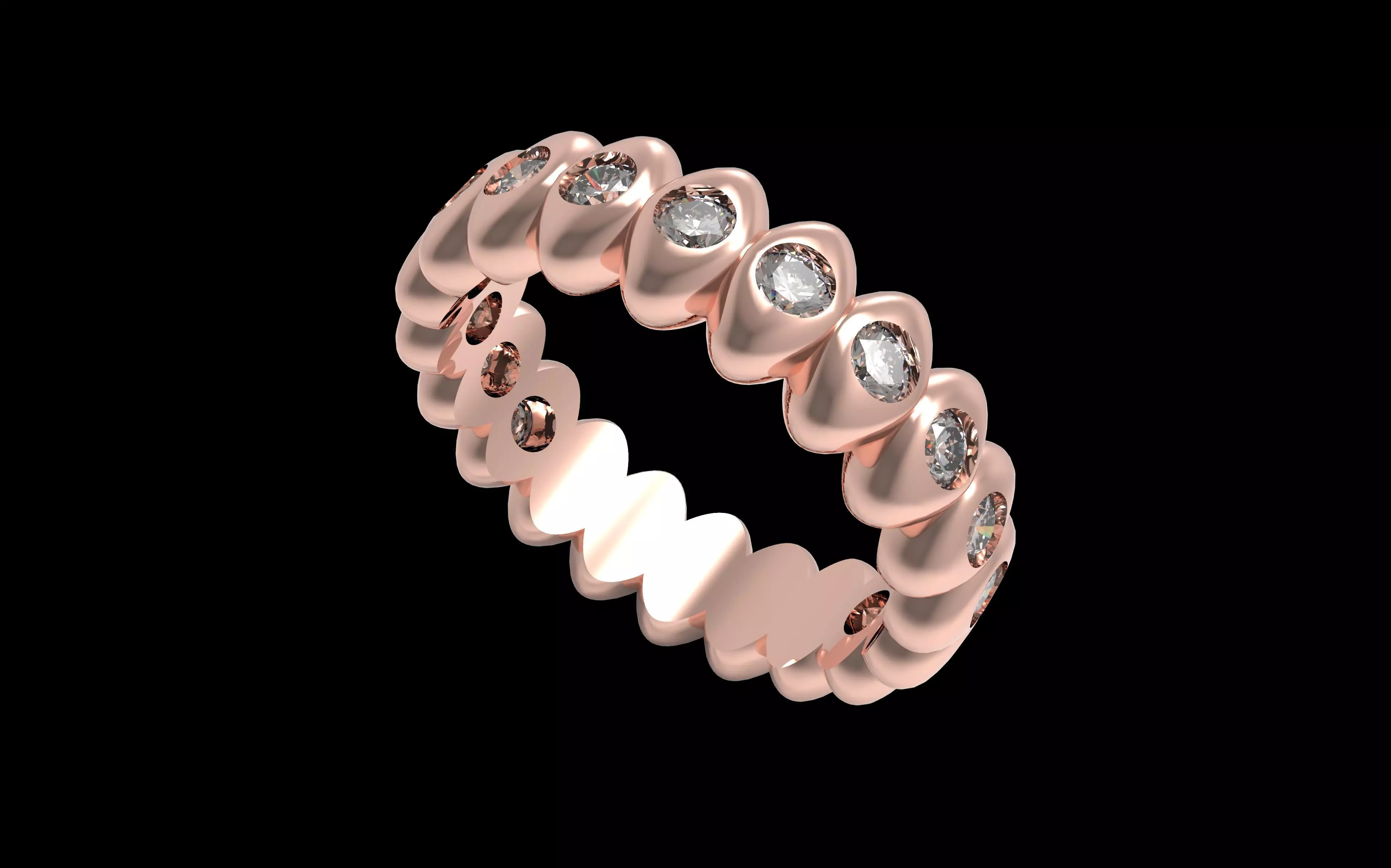 Rainbow Multicoloured Gemstone Eternity Ring 16 5 mm 3D print model_18